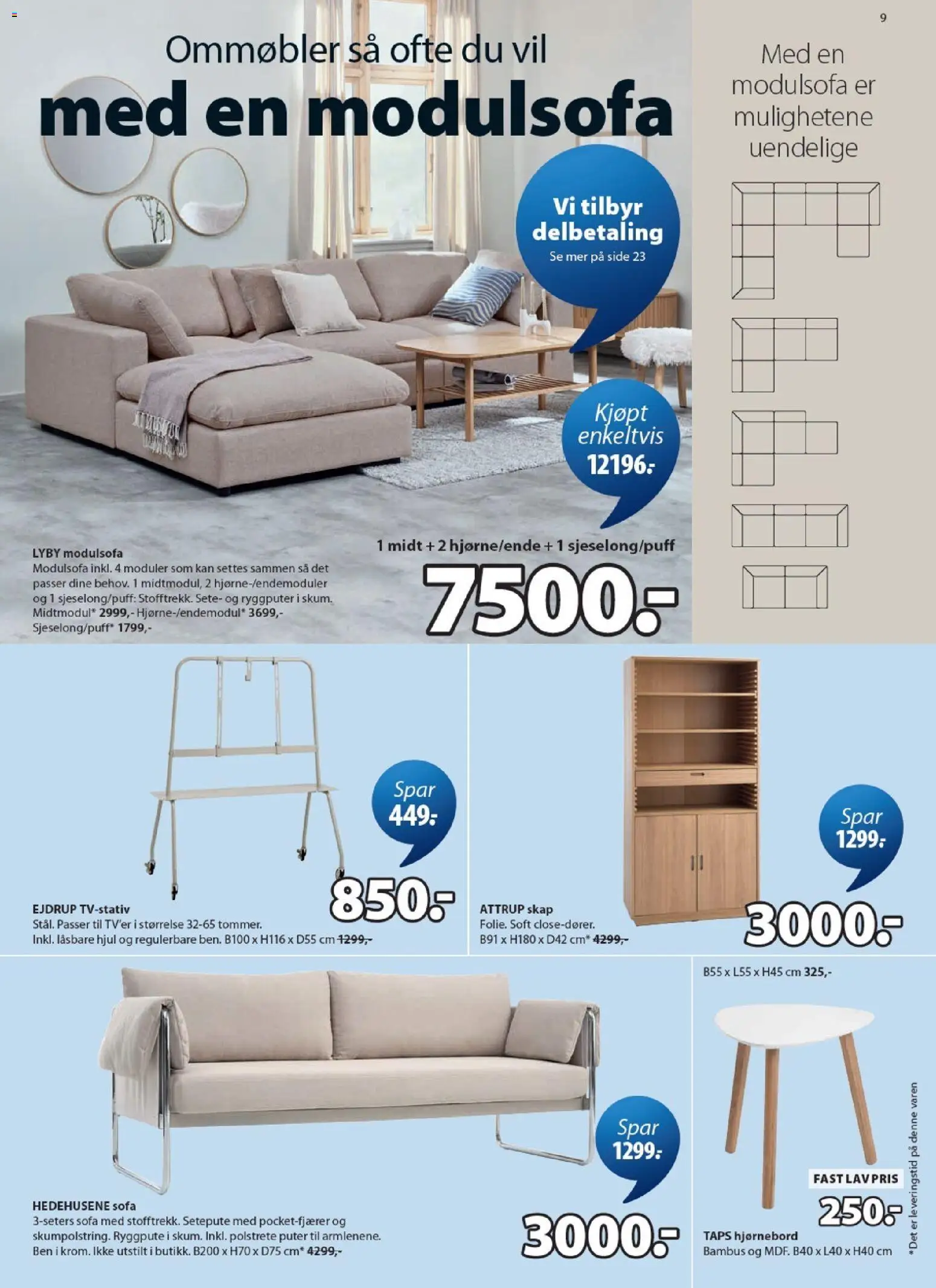 {H1} | Side: 9 | Produkter: Tv, 1, Sofa, Skap