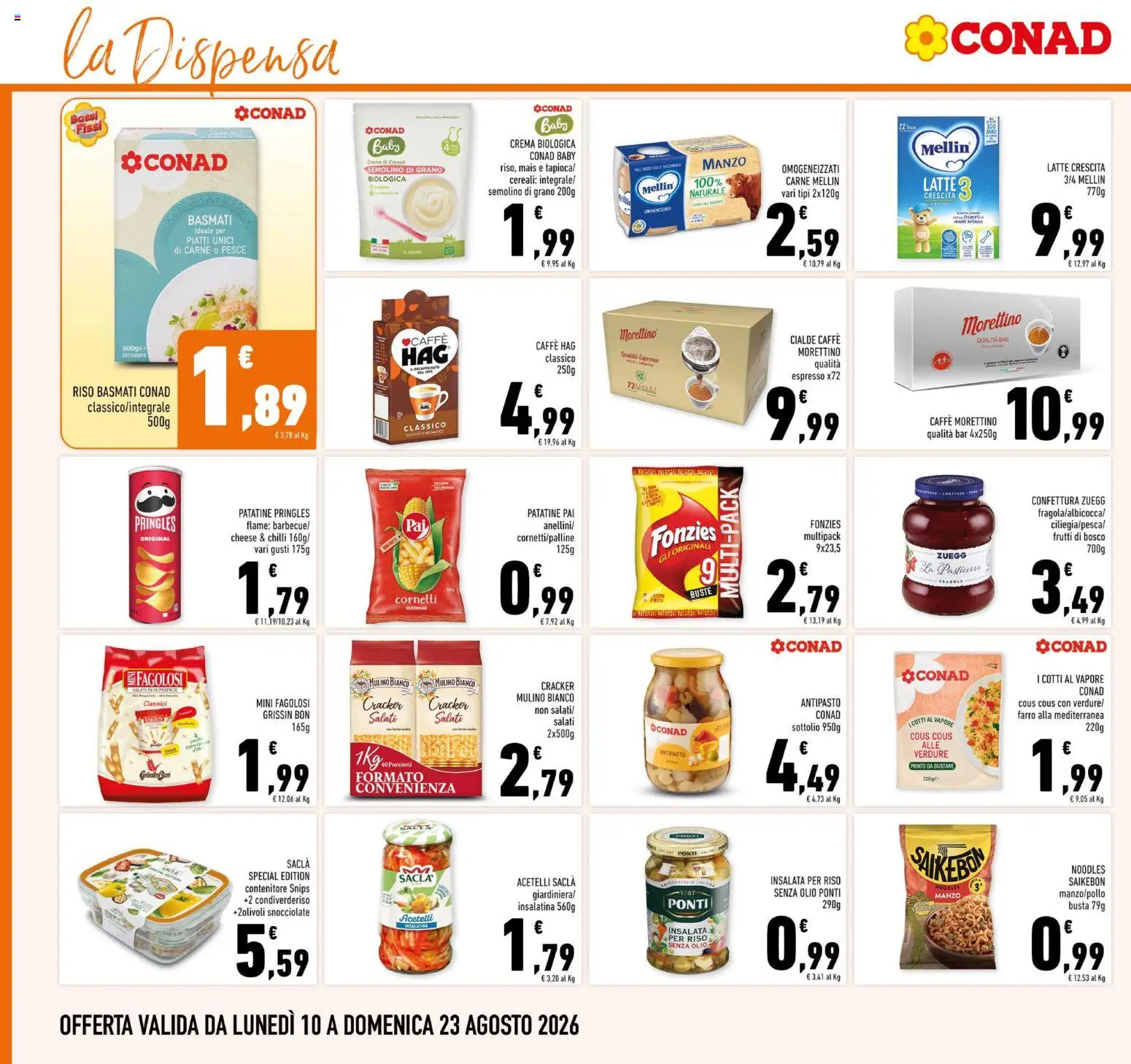 Volantino Conad del 10/08/2026 | Pagina: 14 | Prodotti: Frutti di bosco, Caffè, Cous cous, Contenitore