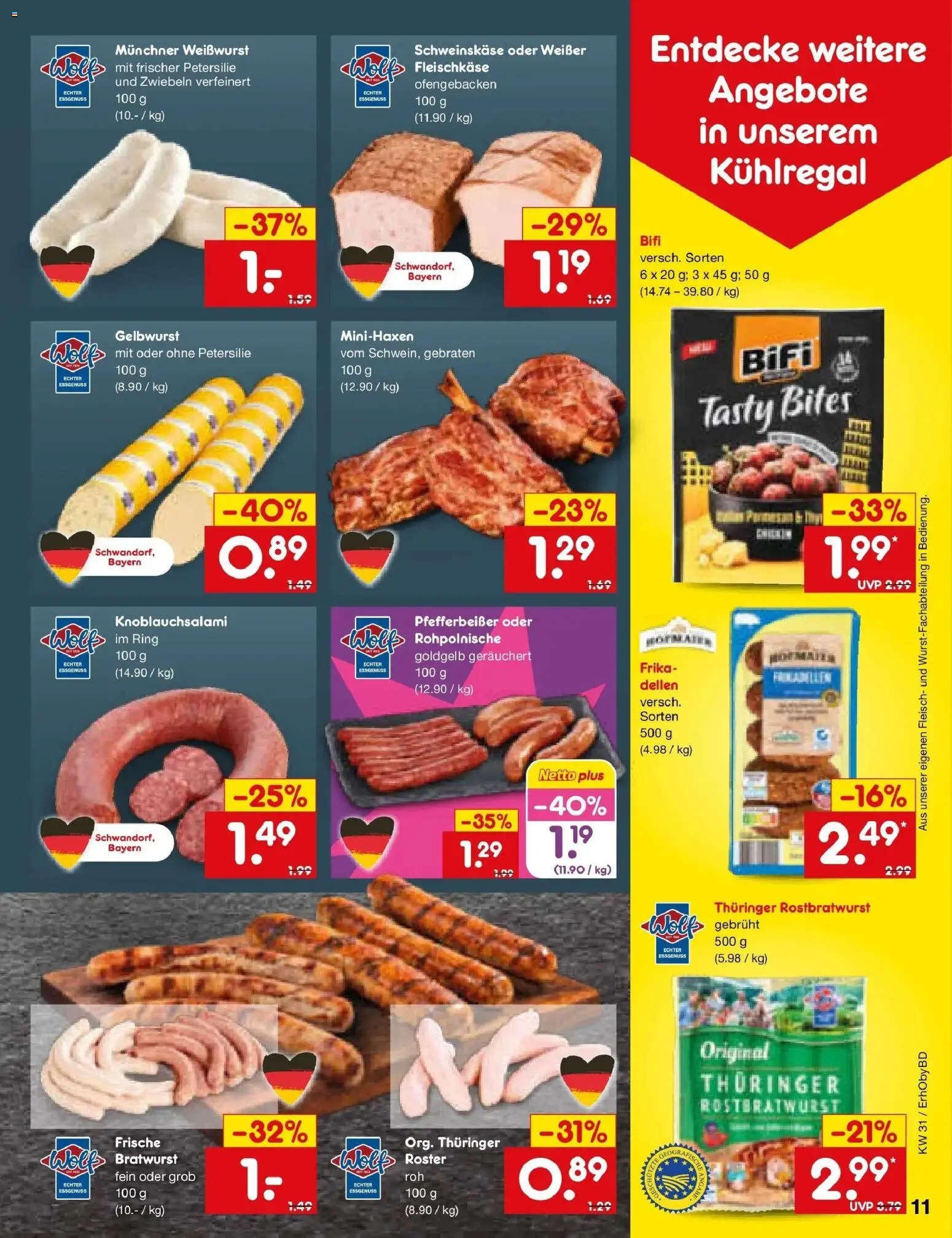 Netto Marken-Discount Prospekt Velden – gültig ab 27.07.2026 | Seite: 17 | Produkte: Bifi, Bratwurst, Weißwurst, Zwiebeln