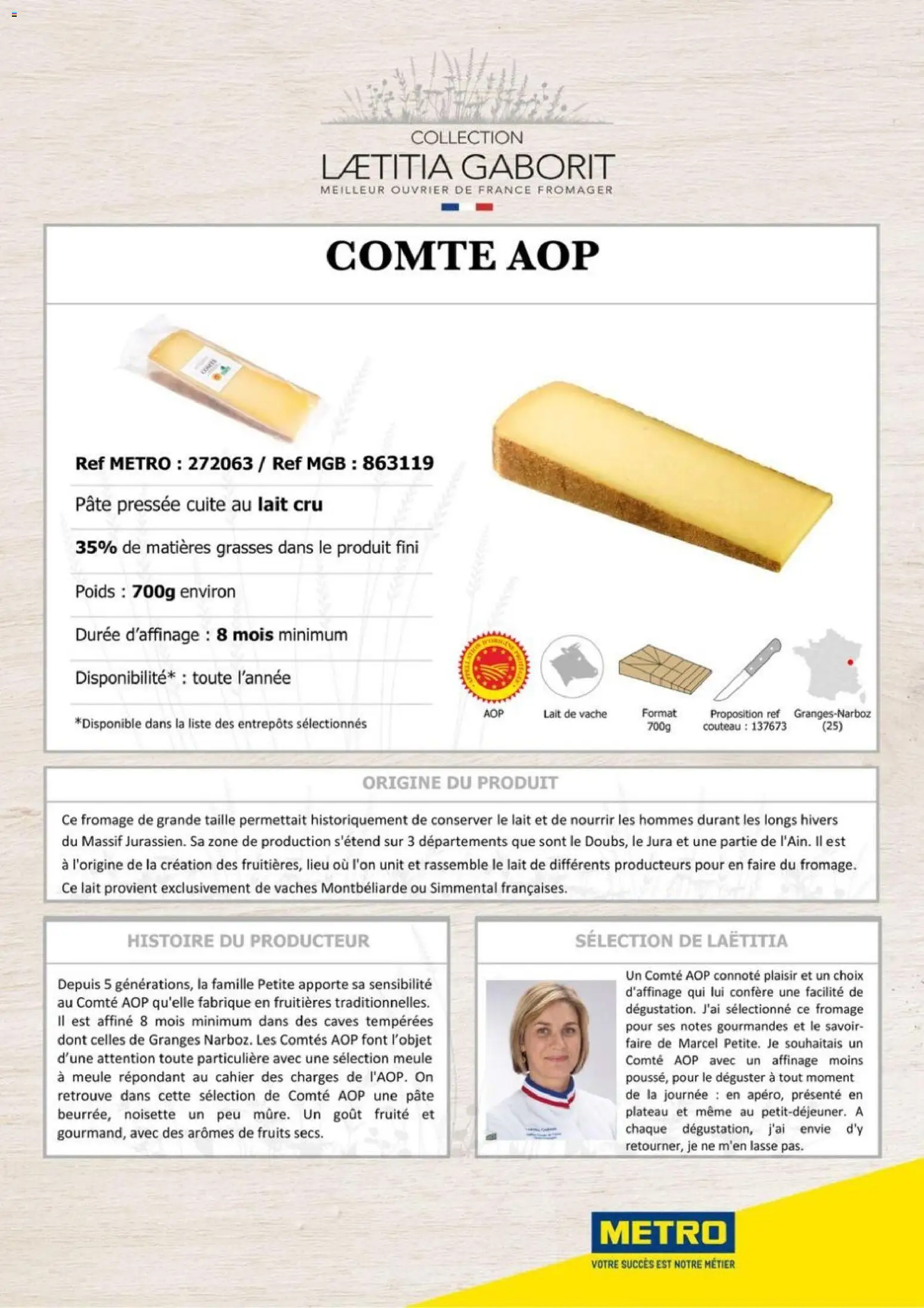 {H1} | Page: 11 | Produits: Noisette, Meule, Comté aop, Pâte