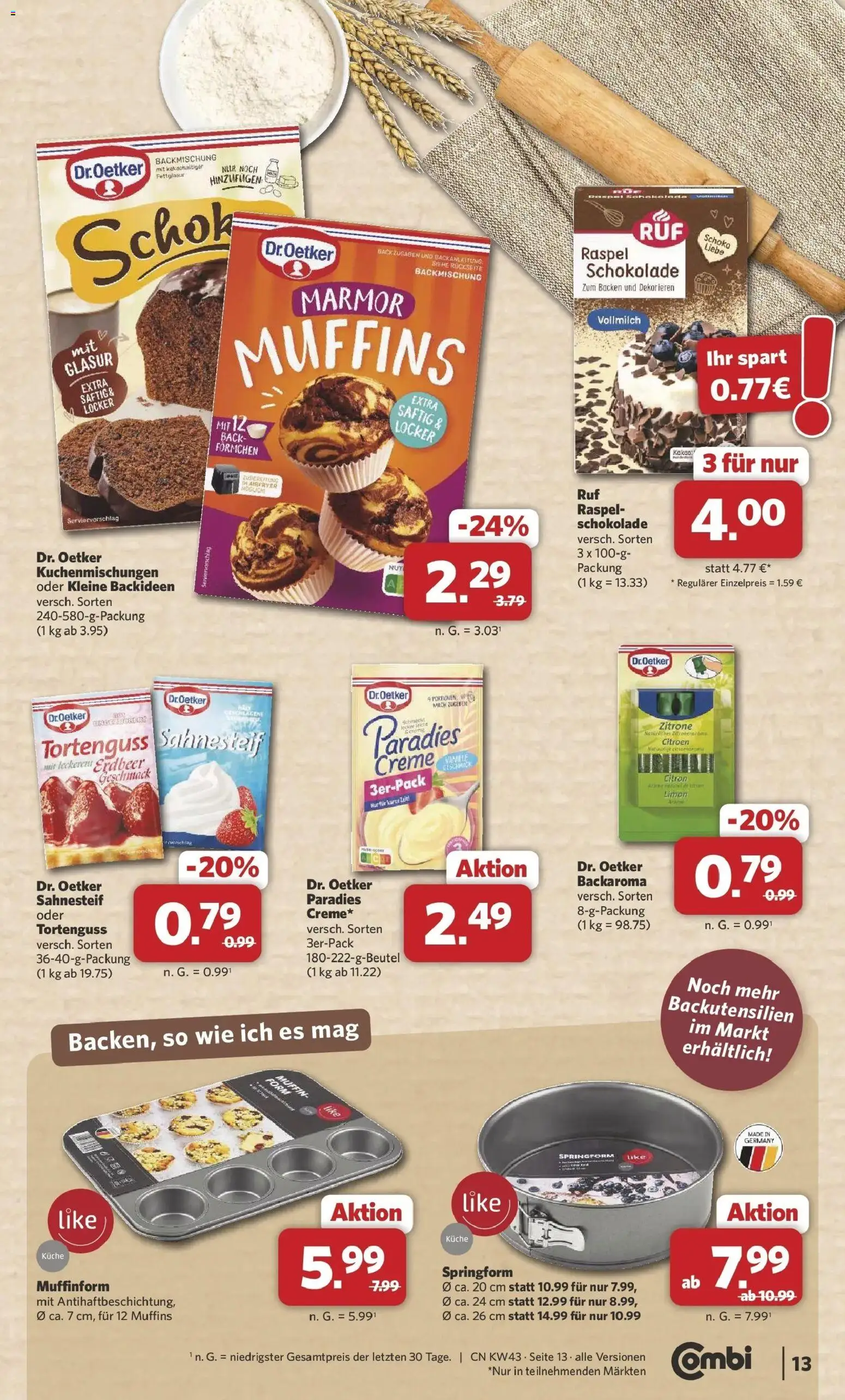 Combi Prospekt Borchen (ab 19.10.2026) zum Blättern | Seite: 13 | Produkte: Milch, Schokolade, Küche, Creme