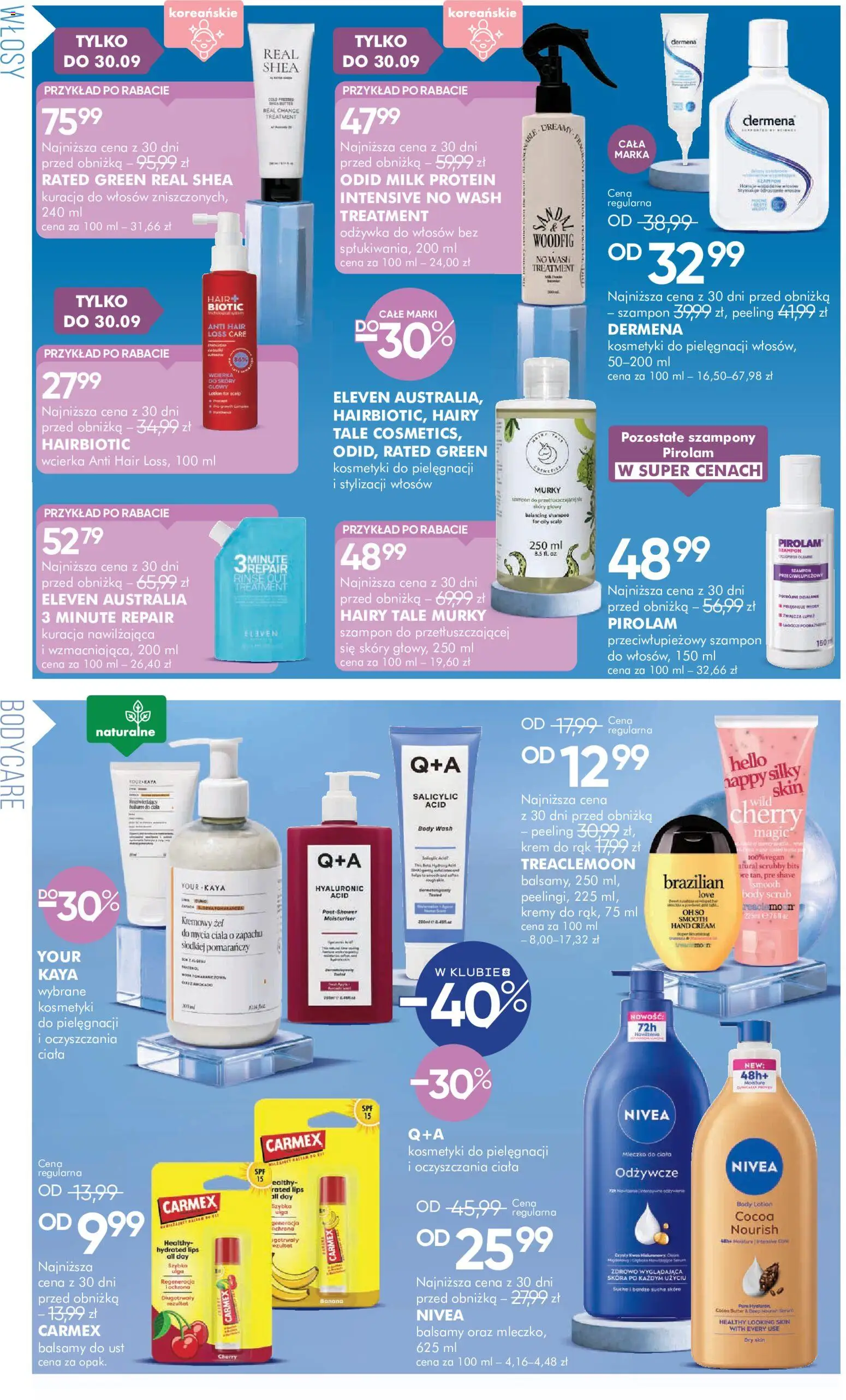 Super-pharm gazetka od 19.09.2026 | Strona: 4 | Produkty: Szampon, Odżywka do włosów, Peeling, Mleczko do ciała