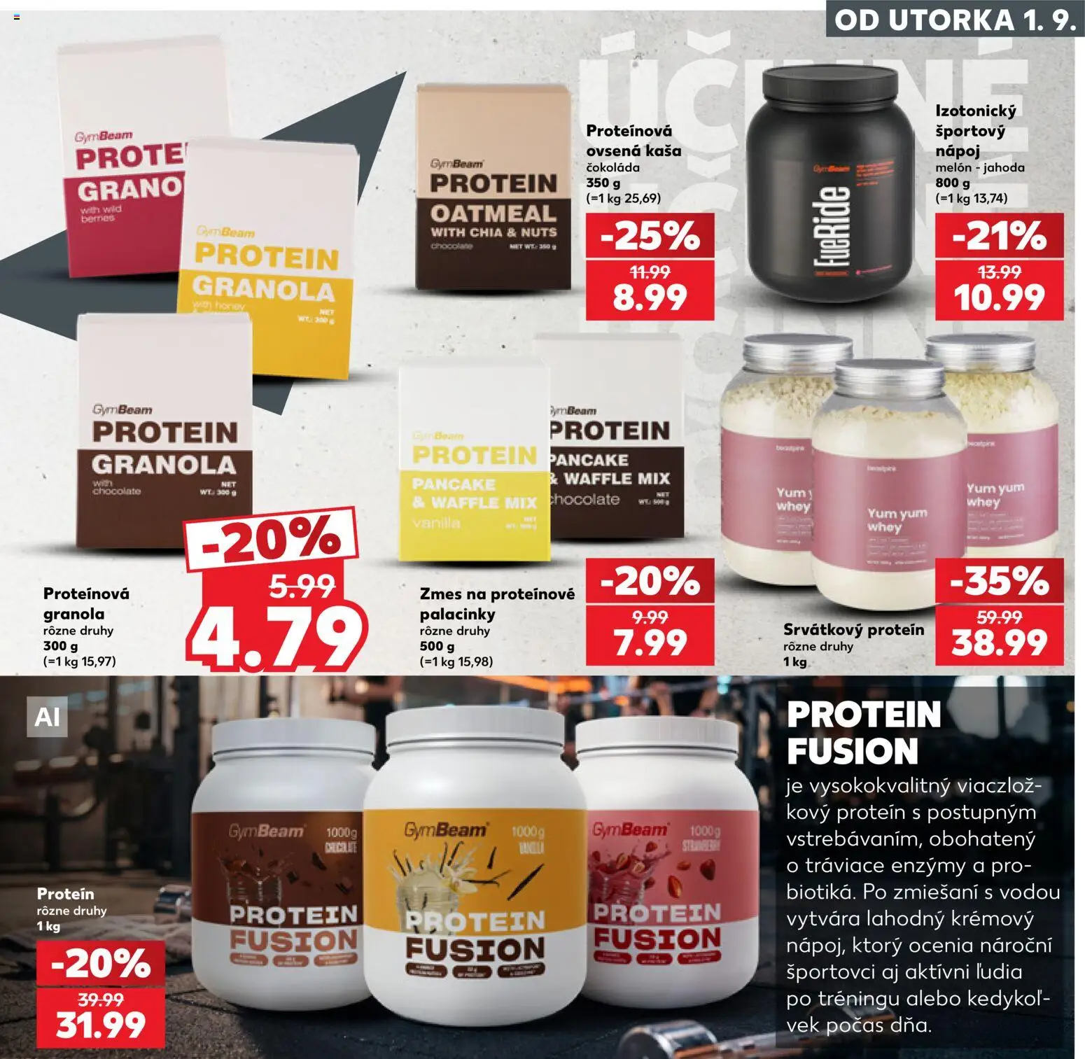 Kaufland SK akciós ujság - amely érvényes a következő dátumtól: 2026.09.01. | Oldal: 5 | Termékek: Protein, Granola, Waffle