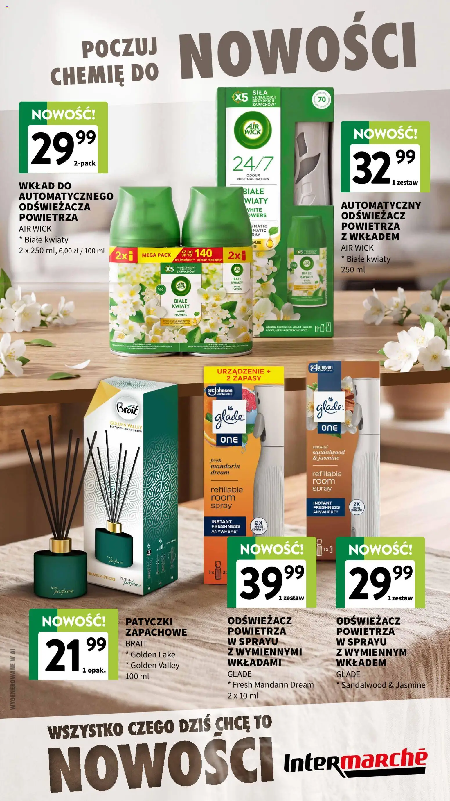 Intermarche gazetka - Nowości Wrzesień od 09.09.2026 | Strona: 9 | Produkty: Odświeżacz, Air Wick, Baterie, Kwiaty
