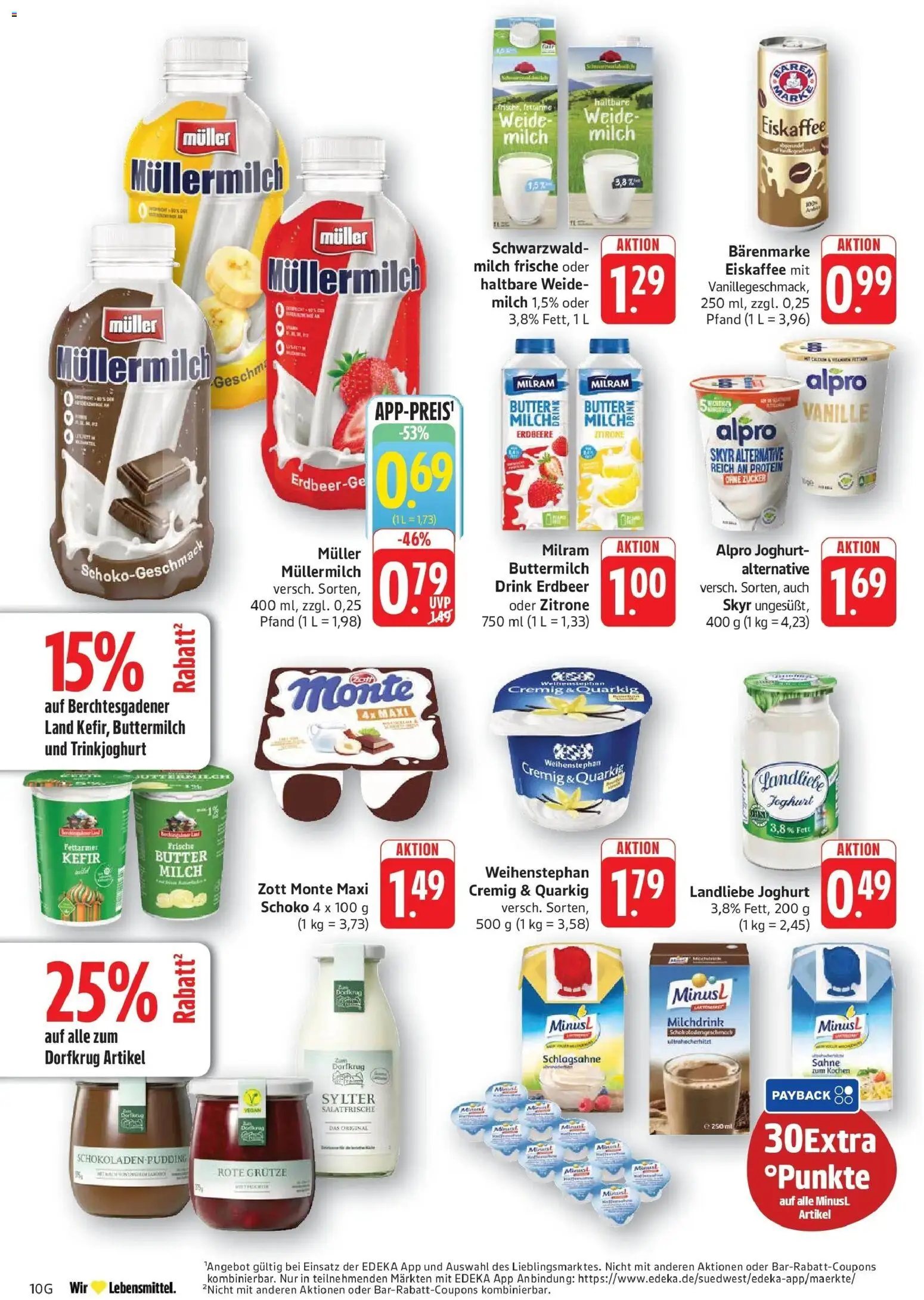 E center Prospekt Eislingen (ab 24.08.2026) zum Blättern | Seite: 10 | Produkte: Kefir, Schlagsahne, Butter, Trinkjoghurt