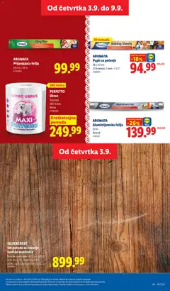Aromata Aluminijumska folija, 20 m, Komad - pregled Lidl kataloga - važi od 03.09.2026 | Strana: 57 | Proizvode: Silvercrest, Aluminijumska folija, Papir za pečenje, Ubrus
