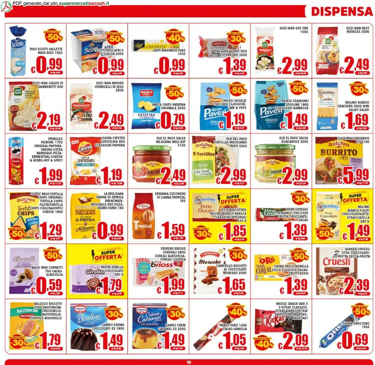 Volantino Sacoph del 29.05.2026 | Pagina: 15 | Prodotti: Crema, Pizza, Frutta, Tortillas