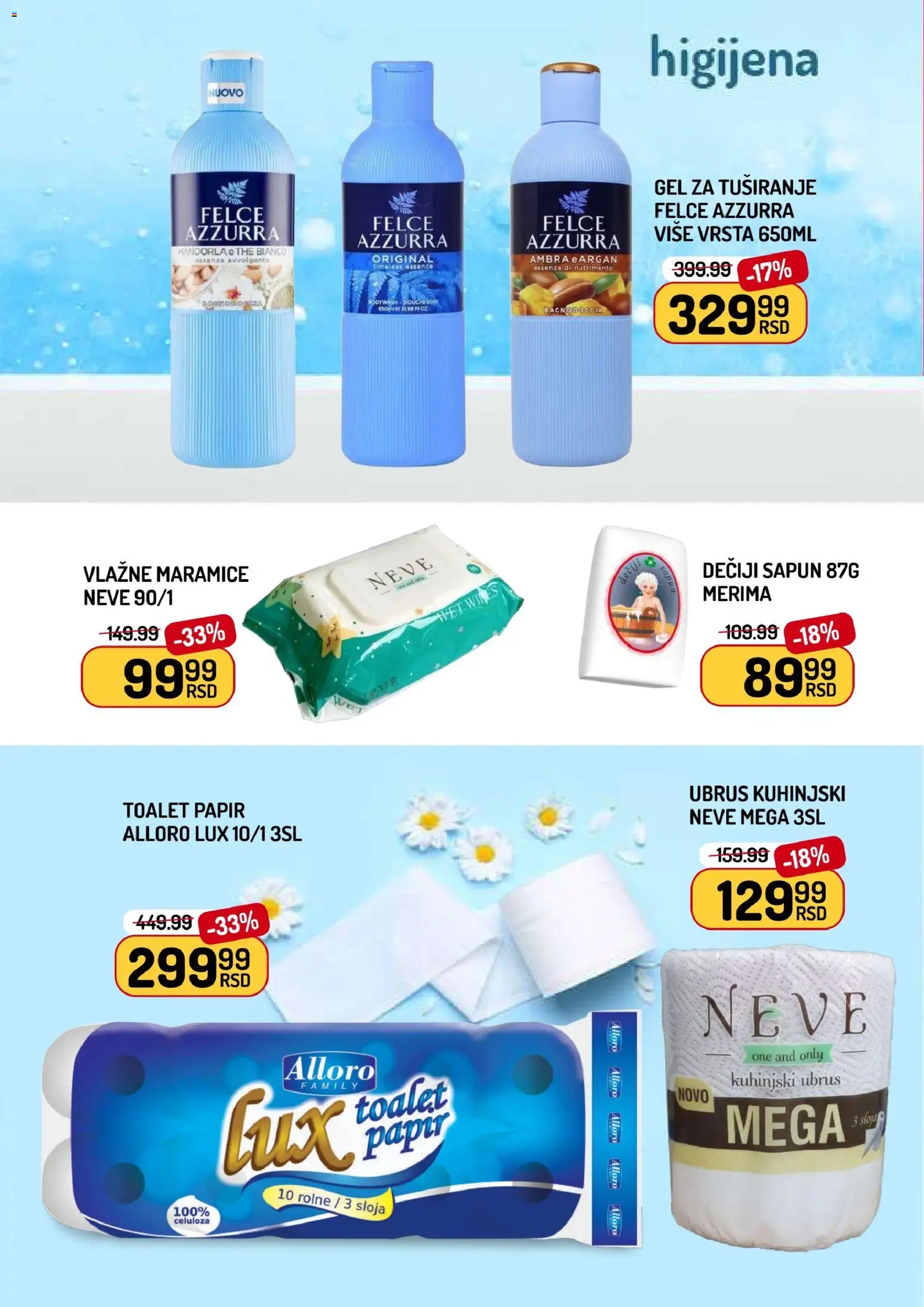 Aman katalog - važi od 08.05.2026 | Strana: 10 | Proizvode: Toalet papir, Ubrus, Felce azzurra, Gel za tuširanje