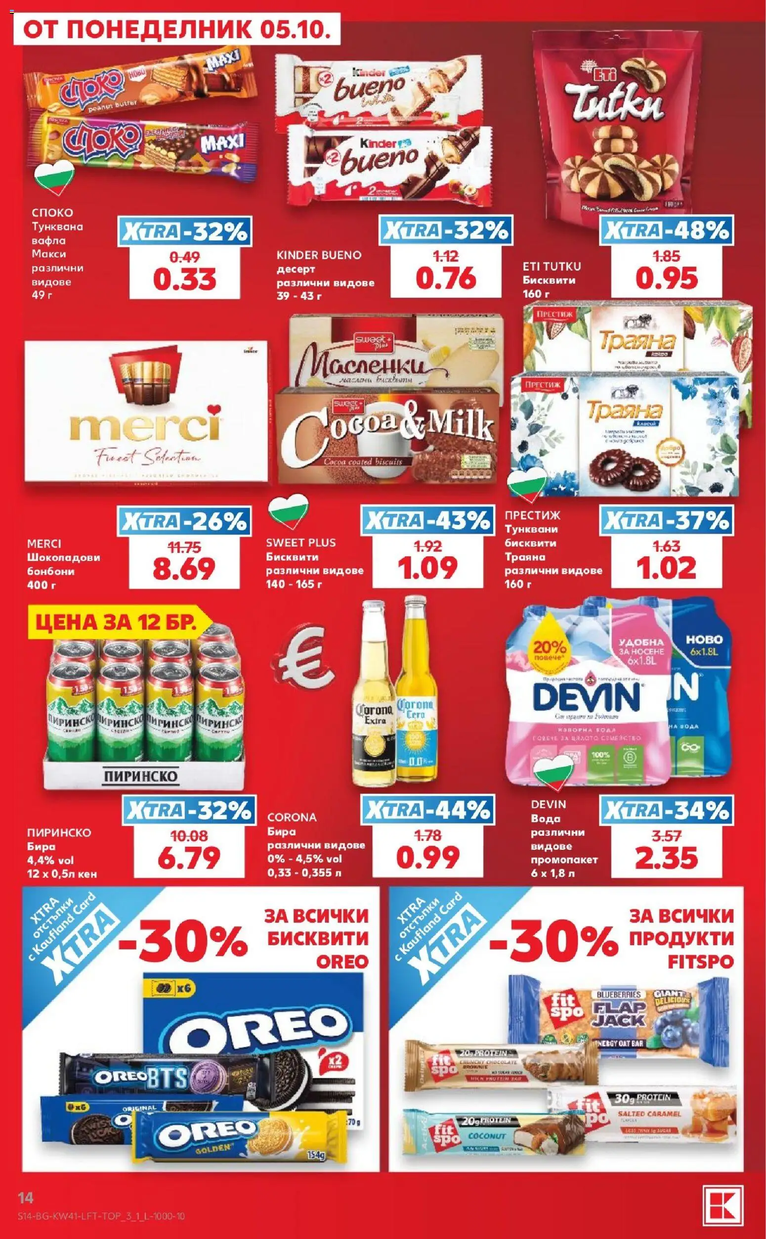 {H1} | Страница: 14 | Продукти: Вода, Бира, Бисквити, Вафла