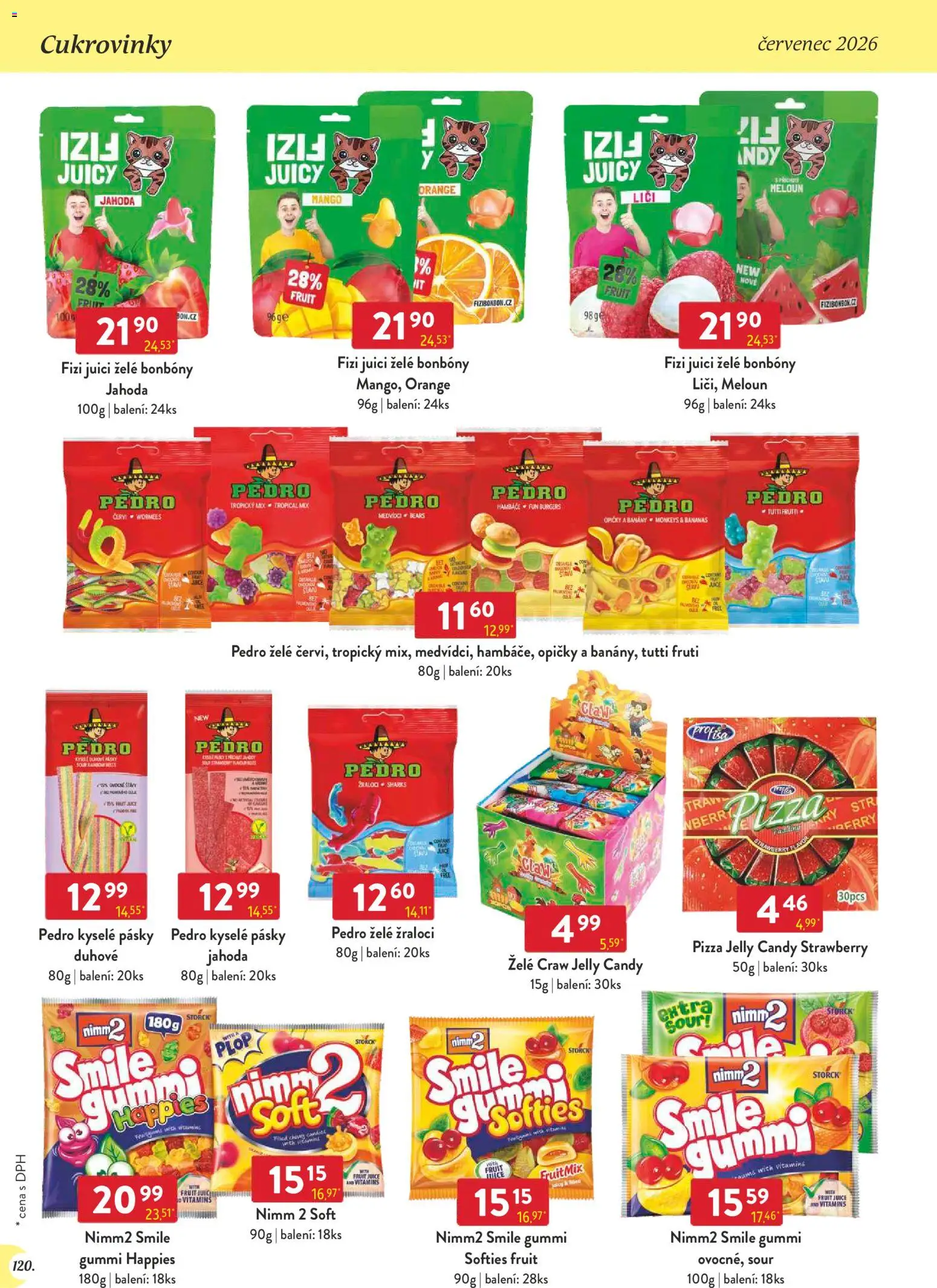Astur & Qanto leták - Velkoobchod 07/2026 od 01.07.2026 | Strana: 120 | Produkty: Meloun, Pizza, Bonbóny, Želé bonbóny