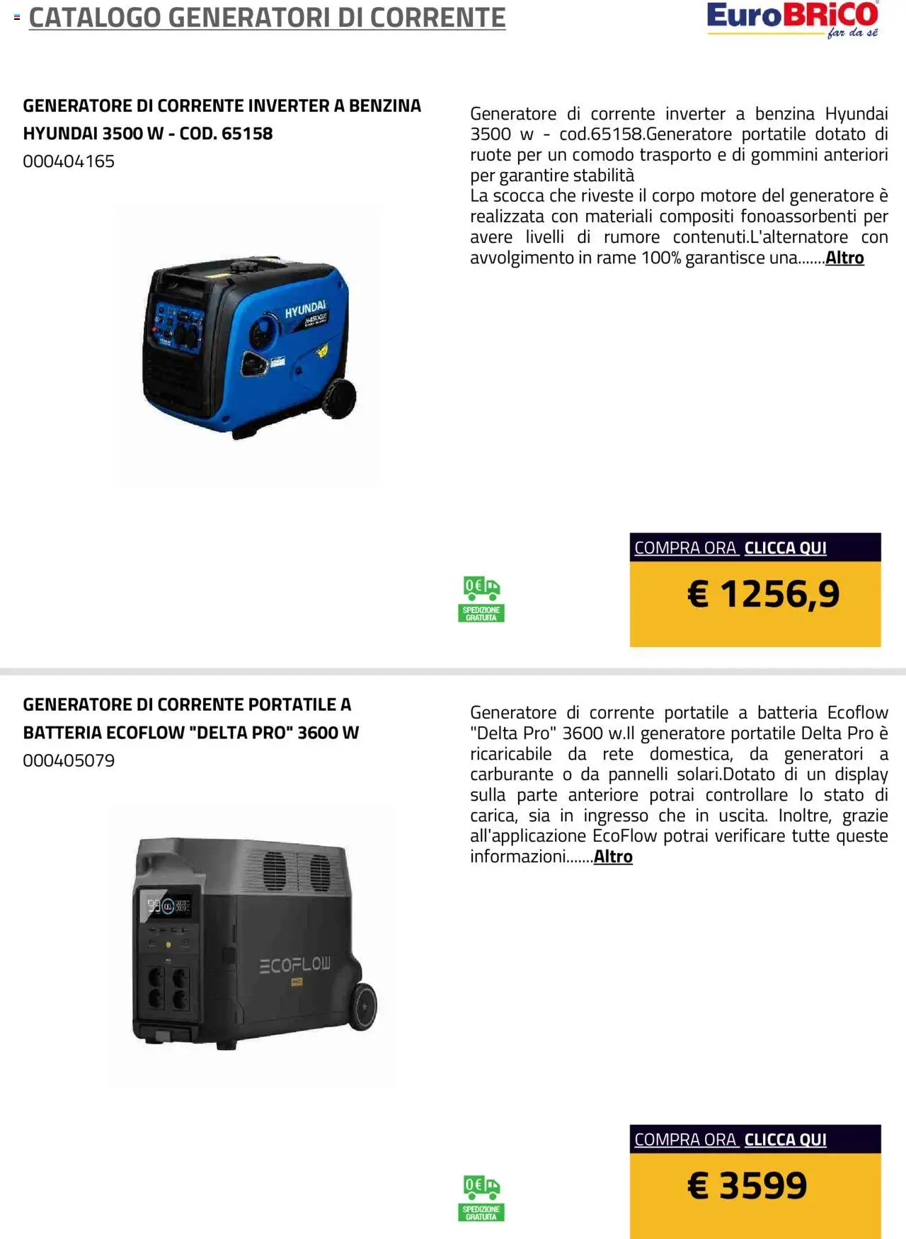 Volantino Eurobrico del 23.07.2025 | Pagina: 6 | Prodotti: Generatore, Batteria