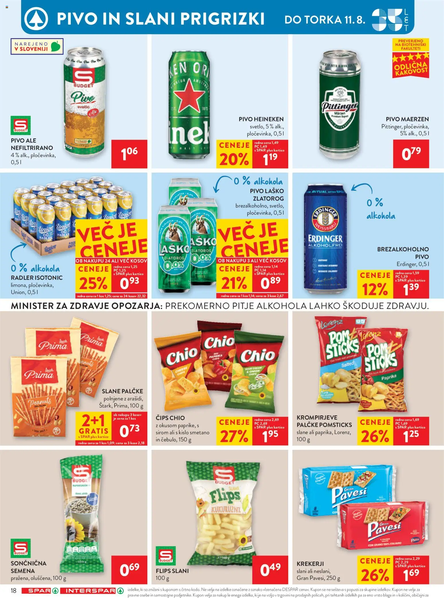 Novi Spar katalog ponudbe – veljaven od 05.08.2026 | Stran: 25 | Izdelki: Falafel, Slane palčke, Flips, Pivo