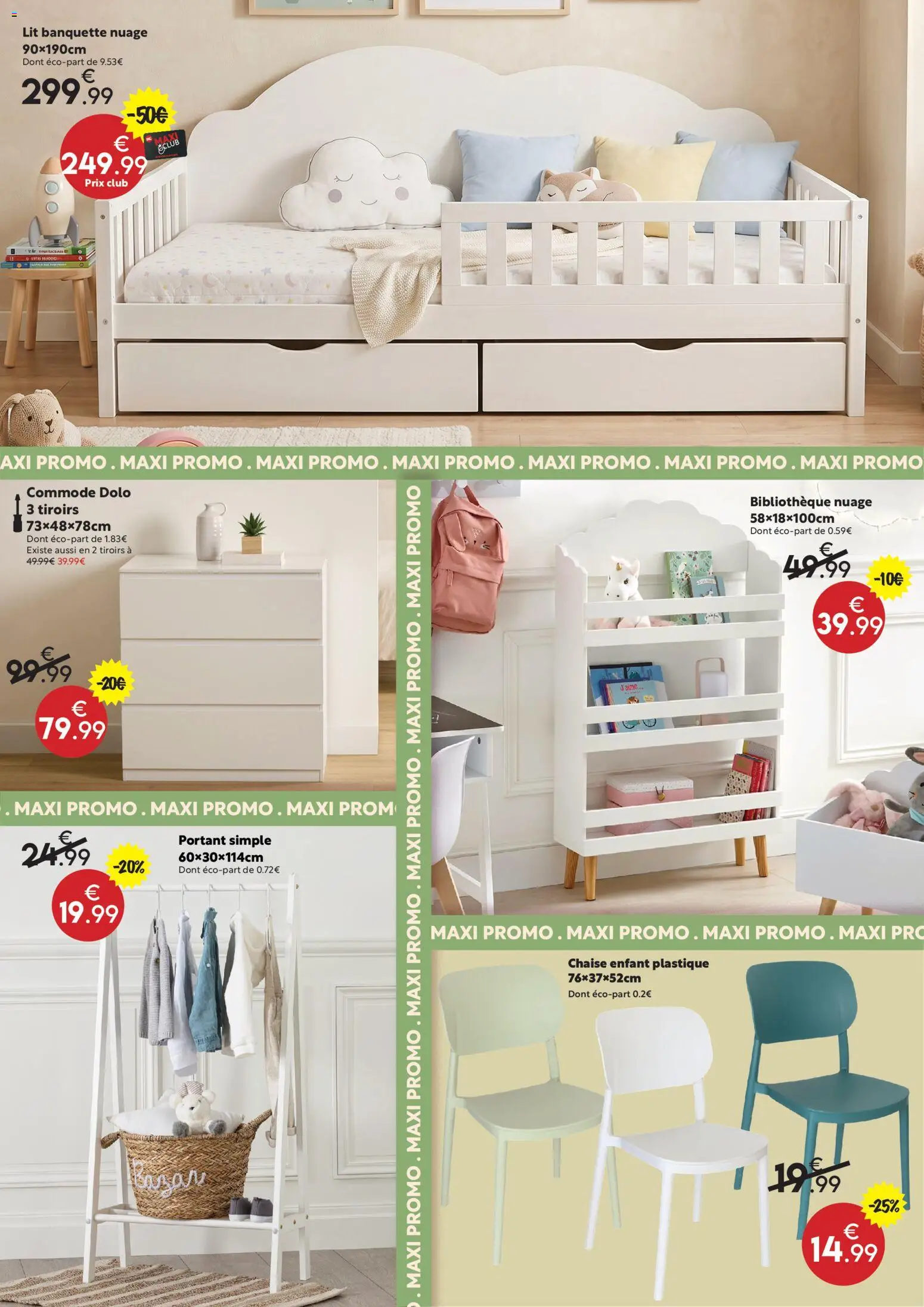 {H1} | Page: 17 | Produits: Banquette, Chaise enfant, Lit, Tiroirs