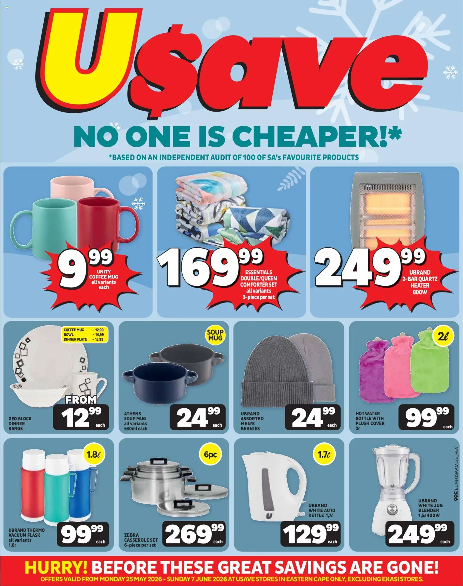 New Usave catalogue – valid from 25.05.2026 | Page: 1 | Products: Cover, Kettle, Blender, Heater