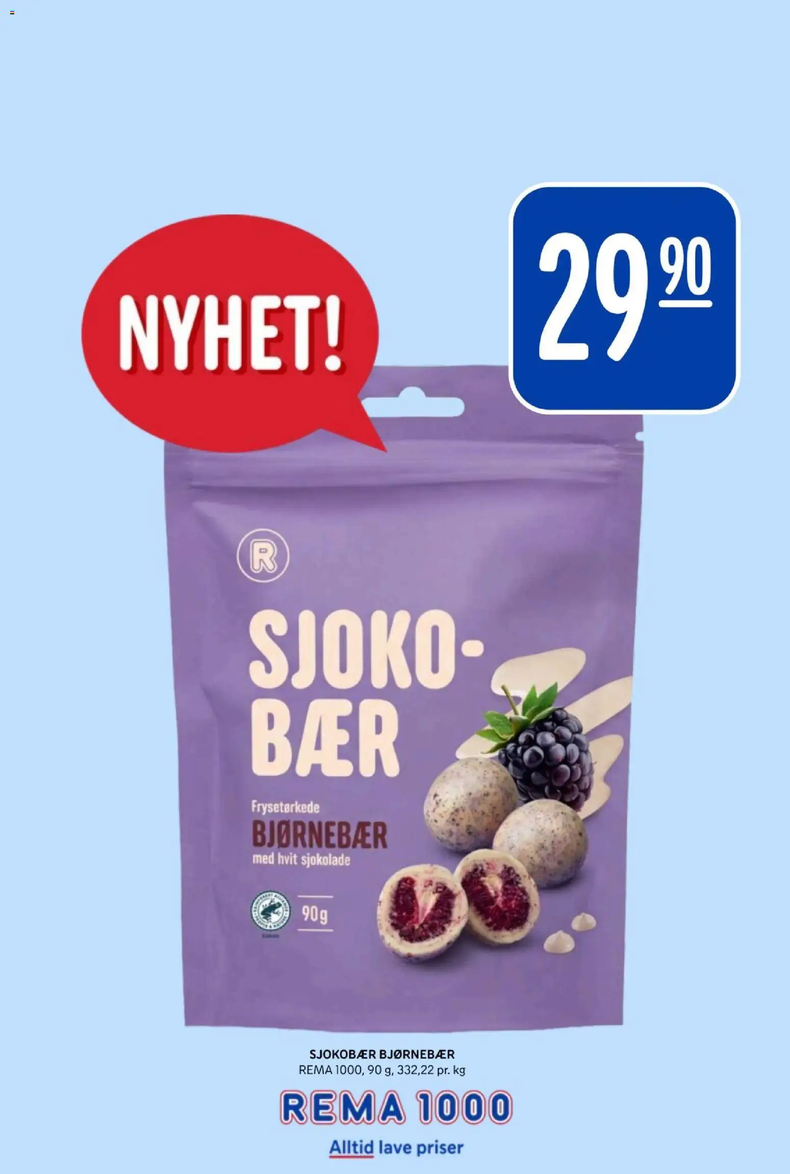 {H1} | Side: 18 | Produkter: Sjokolade, Bjørnebær, Hvit sjokolade