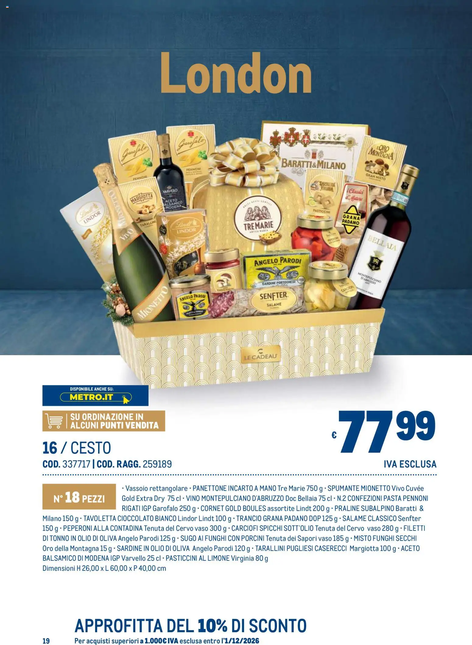 Volantino Metro del 19/10/2026 | Pagina: 19 | Prodotti: Spumante, Sardine, Vassoio, Vaso