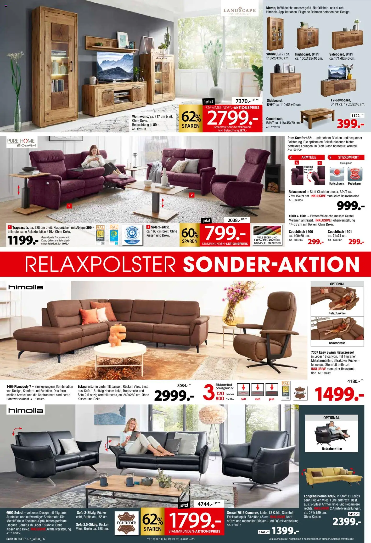 Zurbrüggen Super Sparwochen – gültig ab 24.07.2026 | Seite: 6 | Produkte: Relaxsessel, Kissen, Sessel, Couchtisch