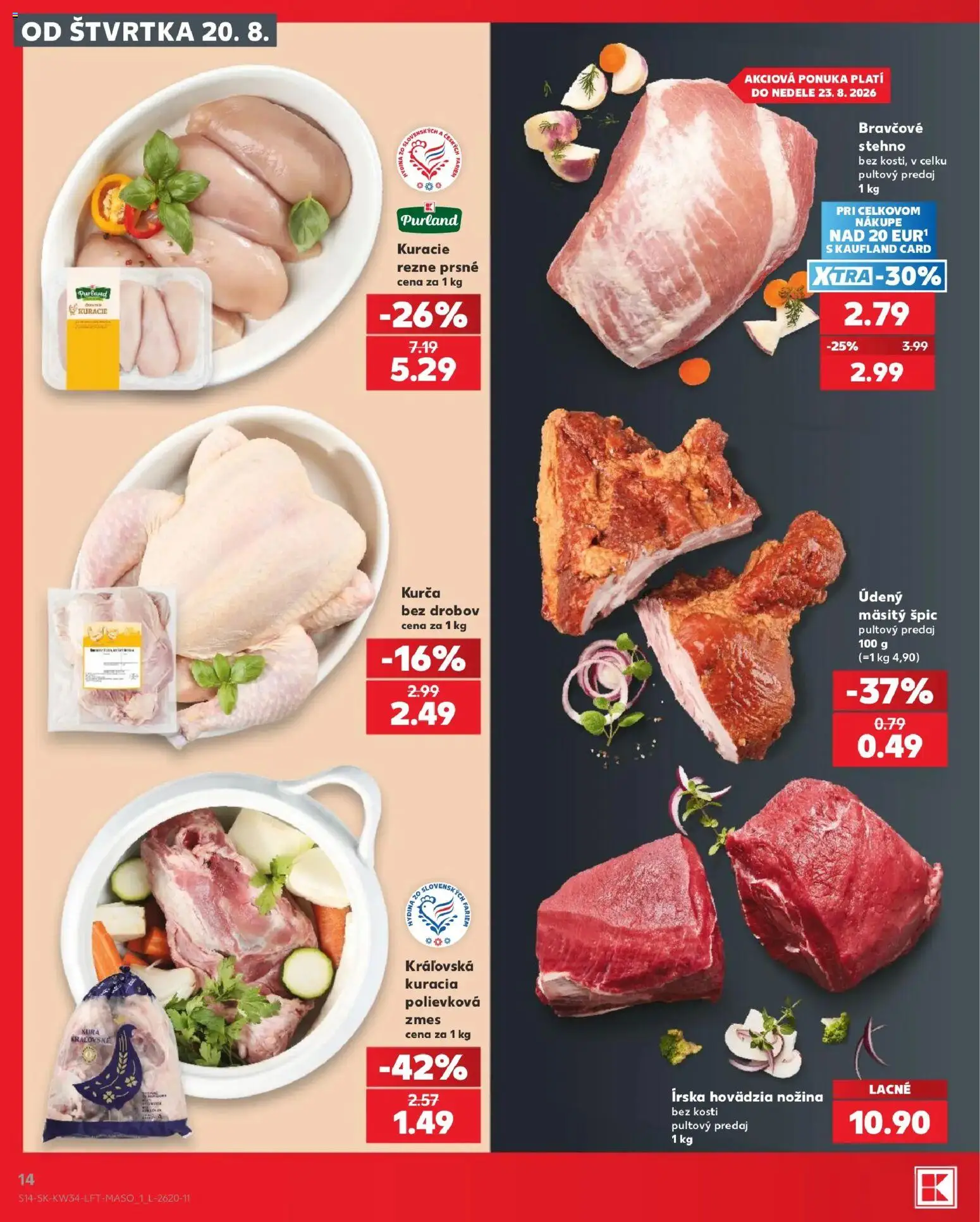 Kaufland SK akciós ujság - amely érvényes a következő dátumtól: 2026.08.20. | Oldal: 14