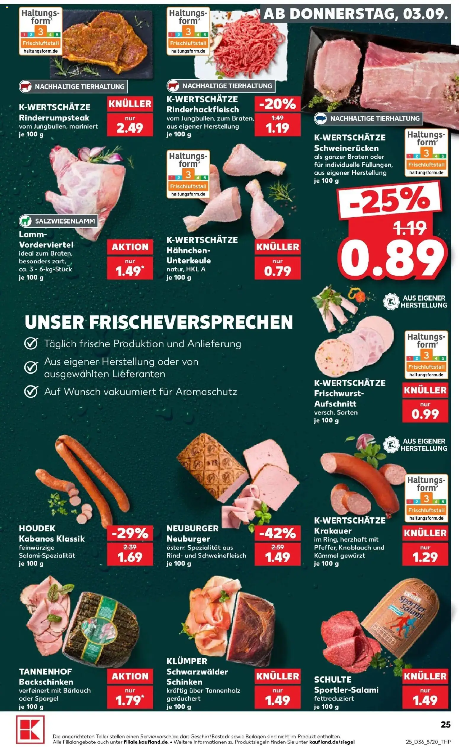 Prospekt Kaufland ab 03.09.2026 » Angebote Online zum Blättern | Seite: 25 | Produkte: Beilagen, Spargel, Salami, Schinken