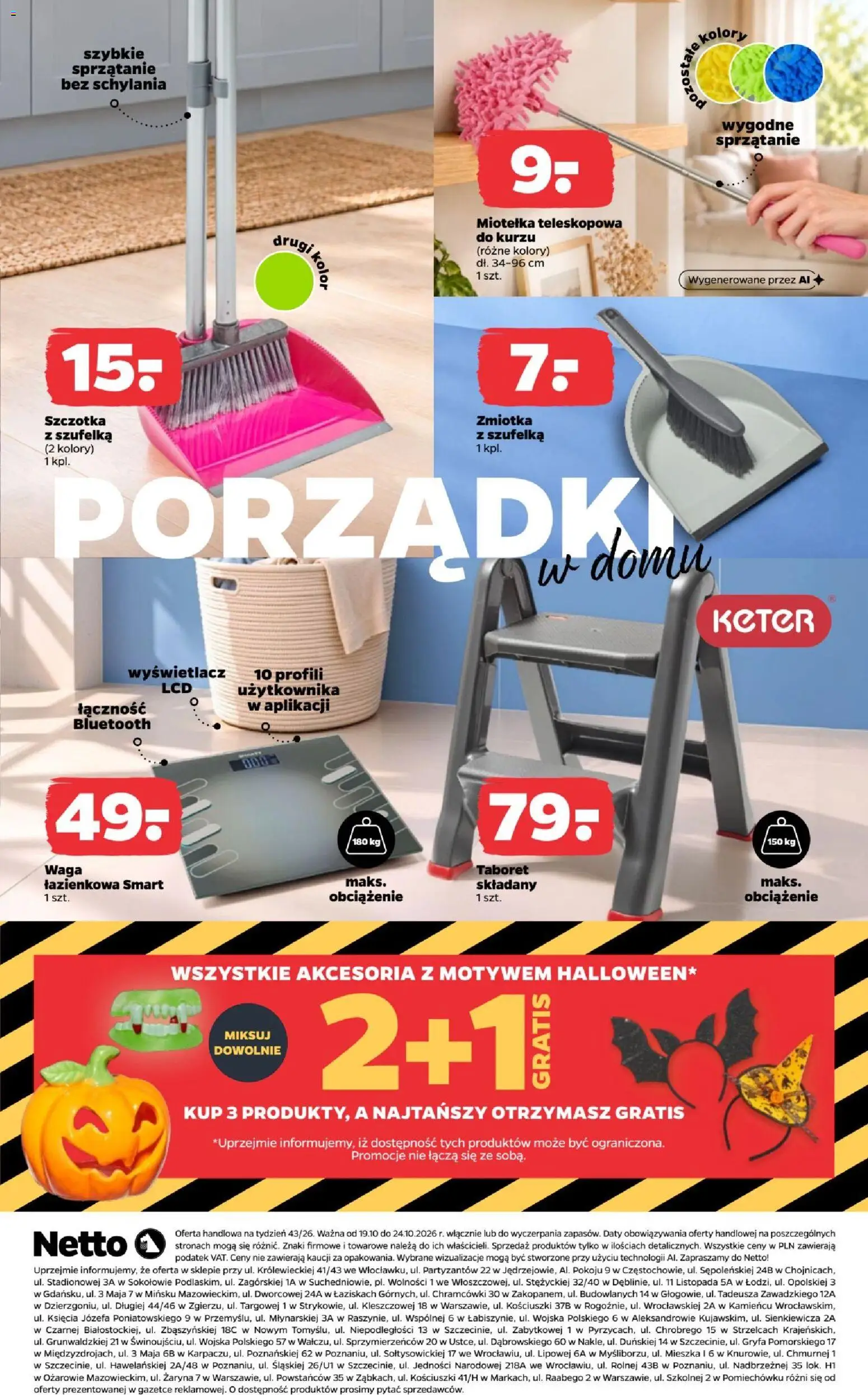 Netto gazetka od poniedziałku NonFood od 19.10.2026 | Strona: 3 | Produkty: Waga, Waga łazienkowa, Szczotka