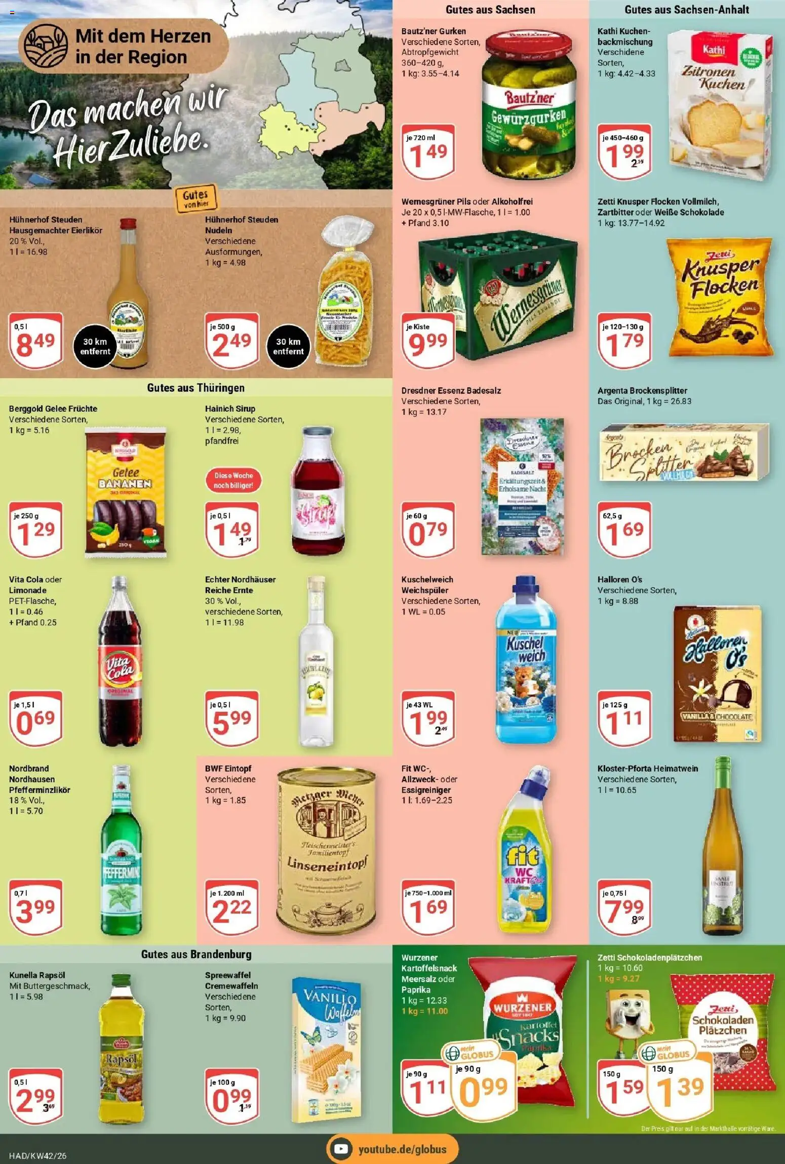 Globus Prospekt Halle (saale) (ab 12.10.2026) » Angebote online | Seite: 11 | Produkte: Pils, Bananen, Vita cola, Kuchen