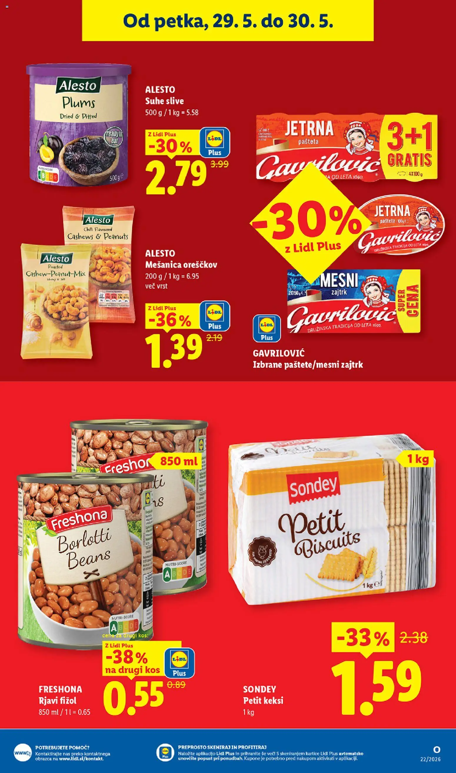 Novi Lidl katalog ponudbe – veljaven od 28.05.2026 | Stran: 45 | Izdelki: Keksi, Pašteta, Kos, Suhe slive
