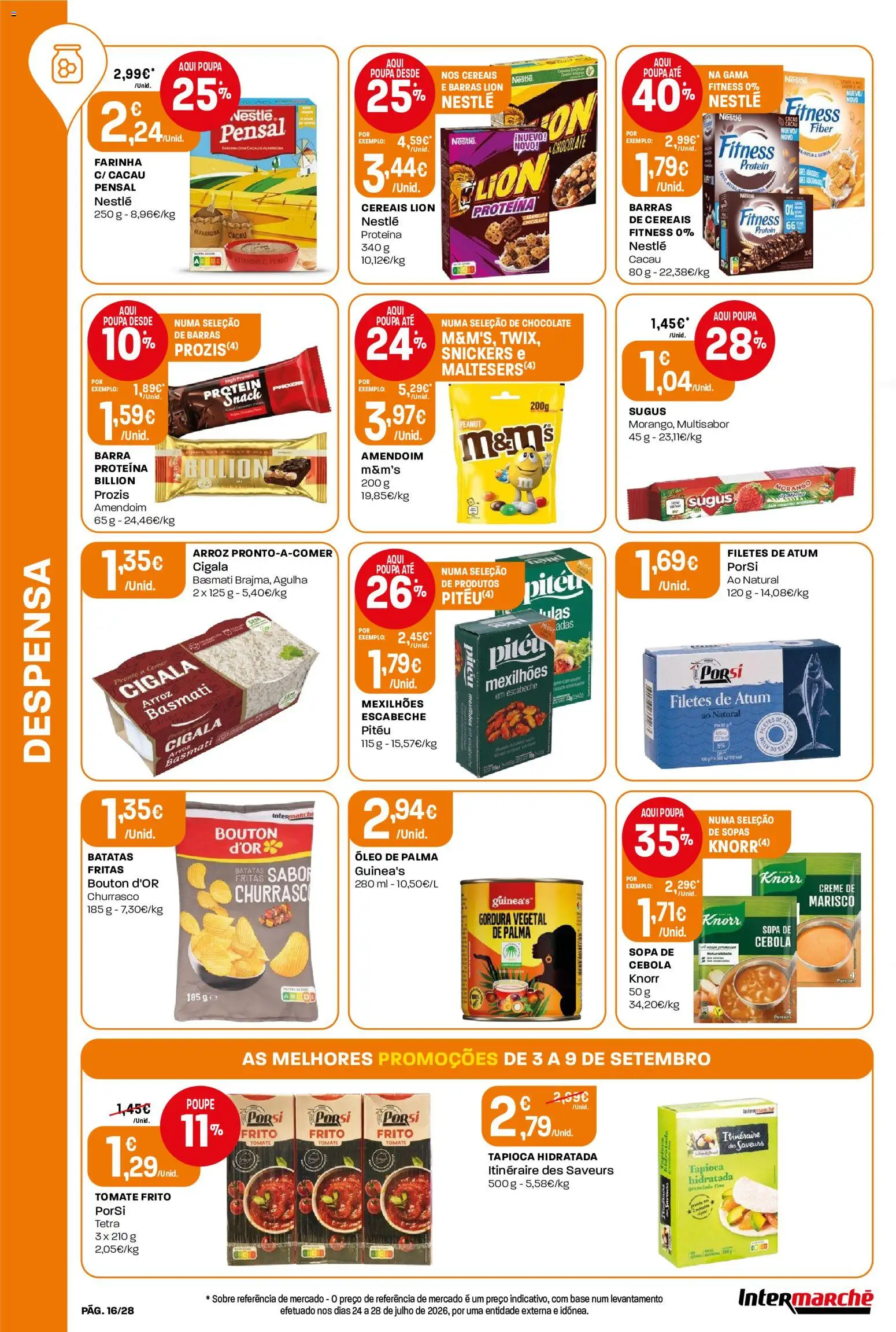 Intermarché Folheto Contact │ válido de 03/09/2026 | Página: 16 | Produtos: Sopa, Chocolate, Tomate, Farinha