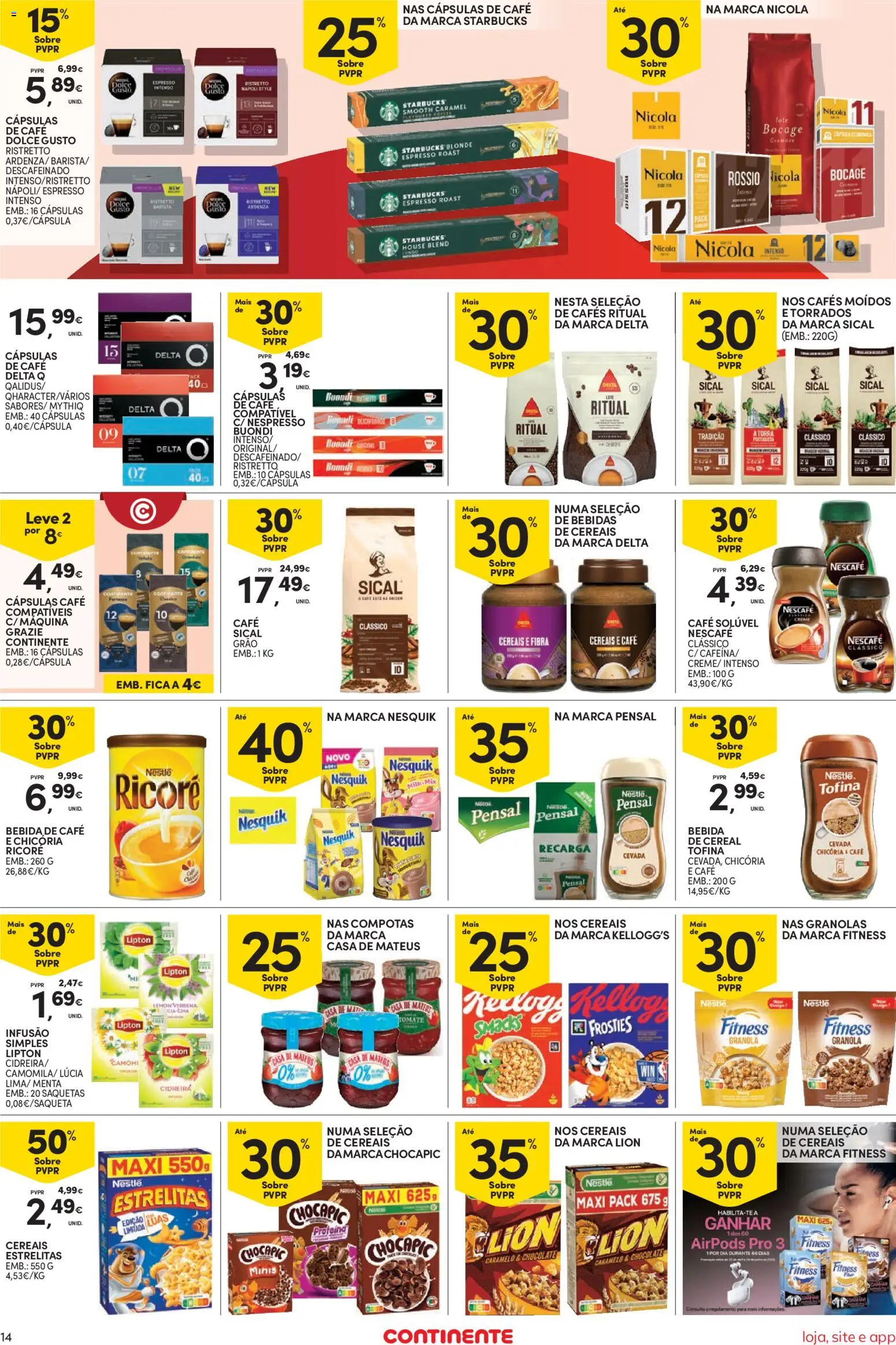 Continente Semanal Continente Bom Dia │ válido de 23/06/2026 | Página: 16 | Produtos: Café, Tomate, Cereais, Creme