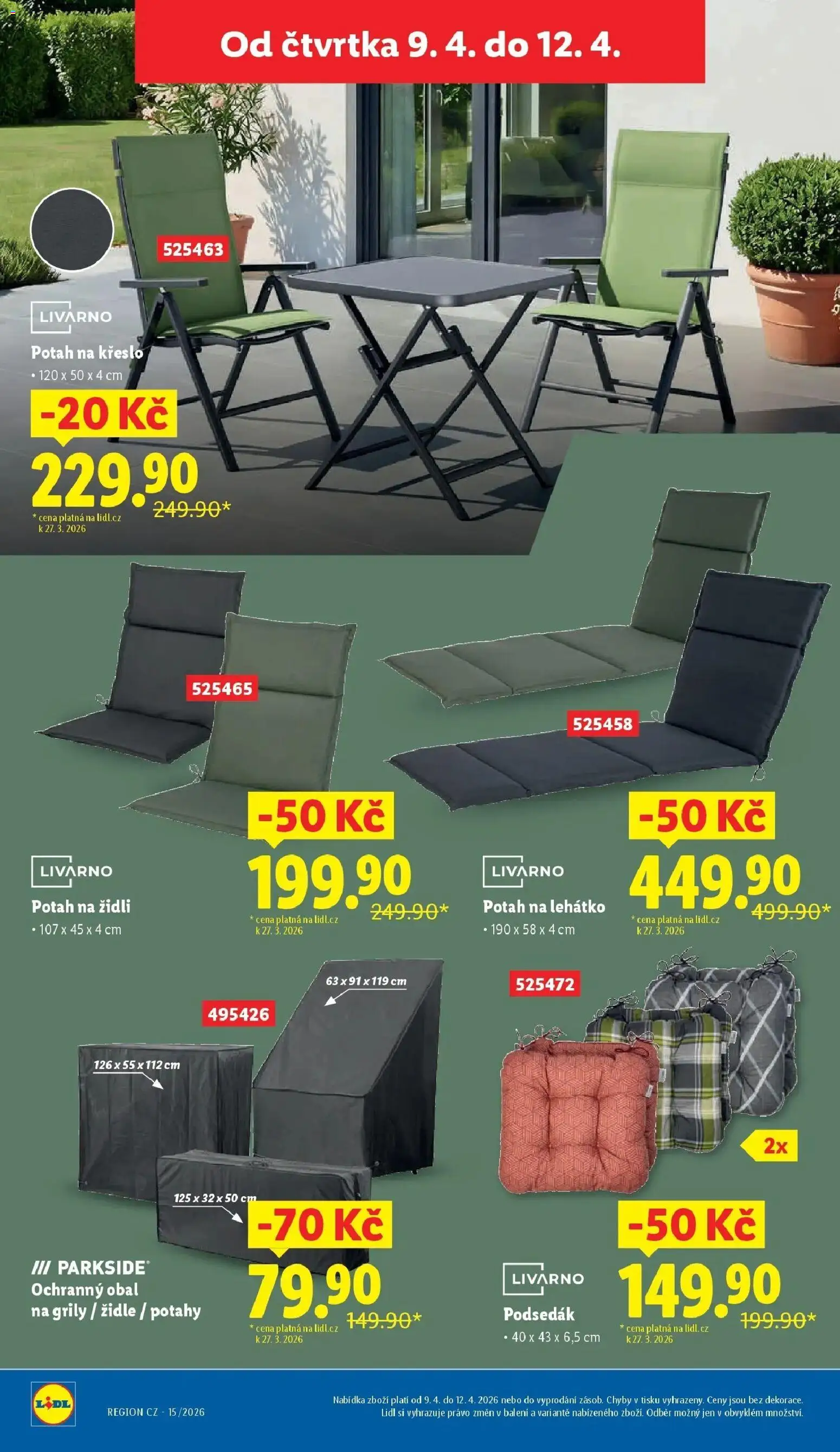 Lidl leták - Zahradní brožura od 13.04.2026 | Strana: 12 | Produkty: Parkside, Podsedák, Lehátko, Židle