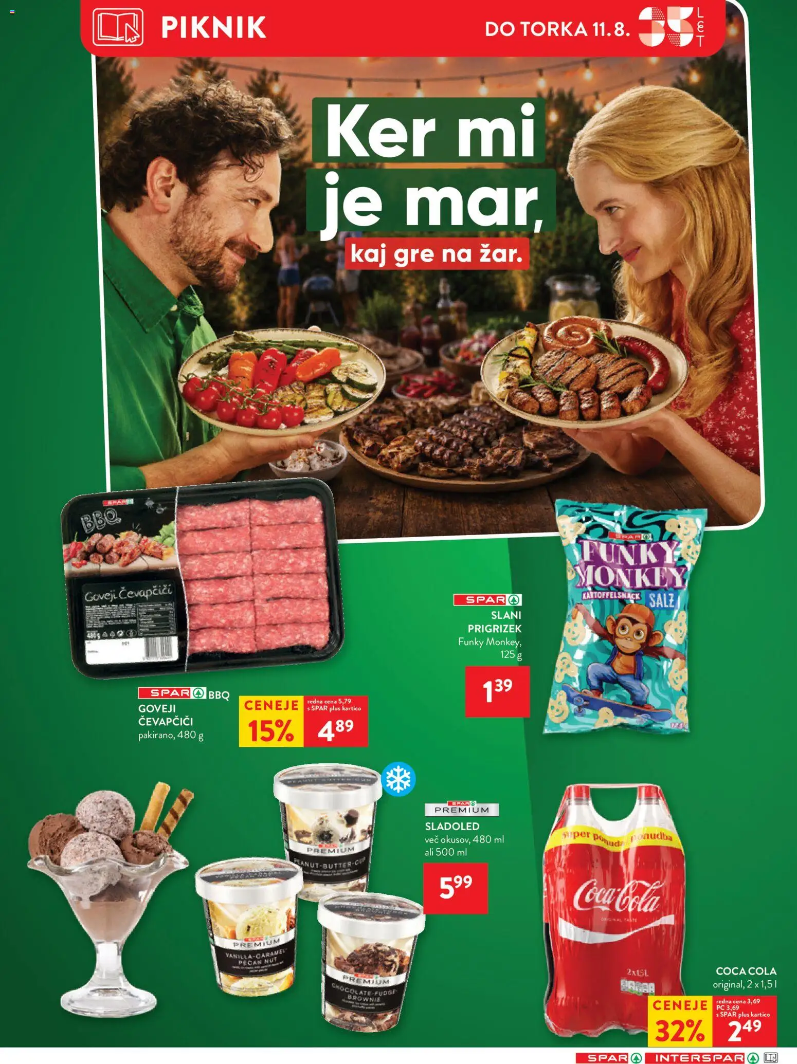 Novi Spar katalog ponudbe – veljaven od 05.08.2026 | Stran: 8 | Izdelki: Čevapčiči, Sladoled
