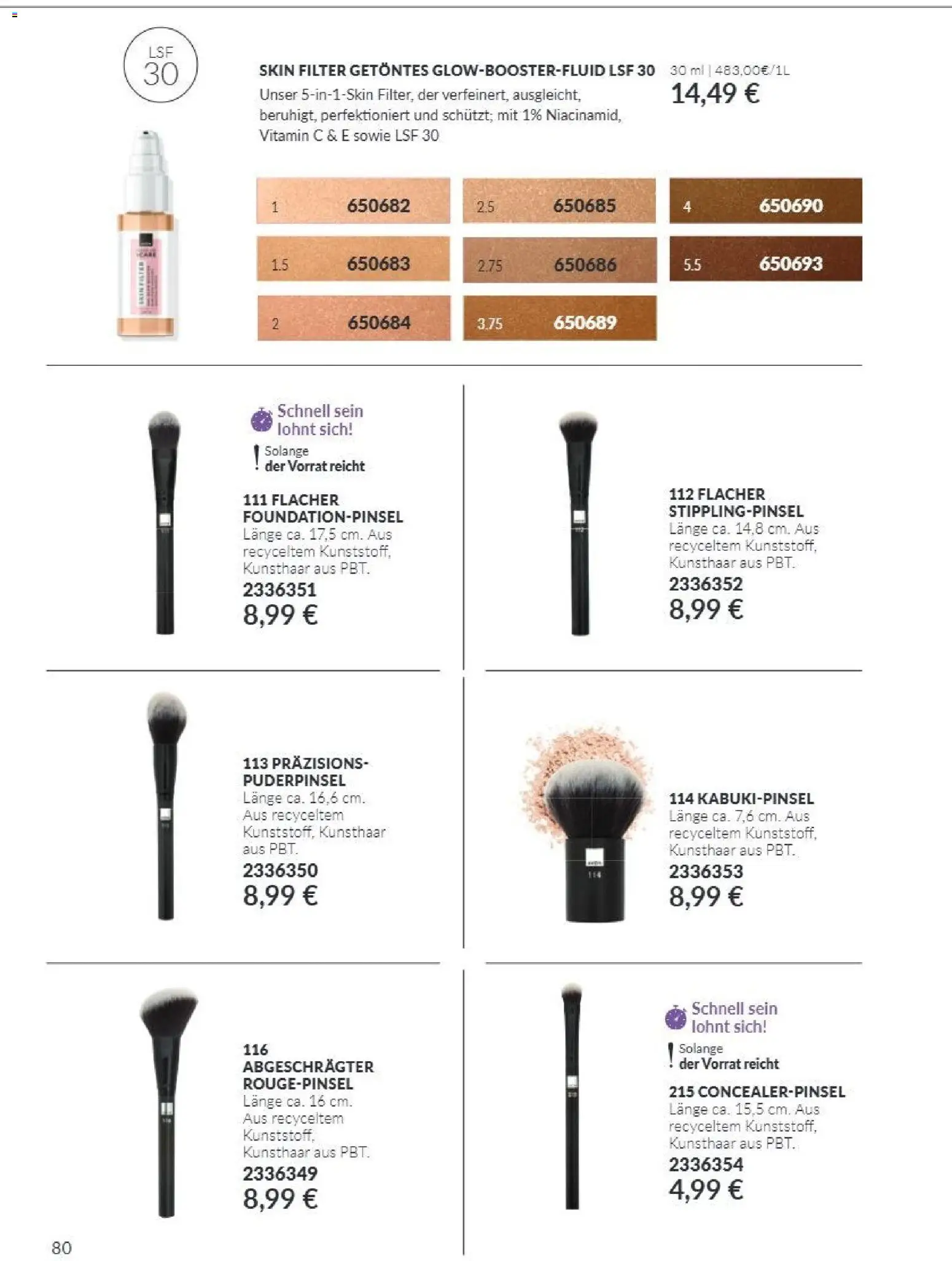 Avon Black Friday – gültig ab 01.11.2026 | Seite: 80 | Produkte: Rougepinsel, Puderpinsel, Foundationpinsel, Concealerpinsel