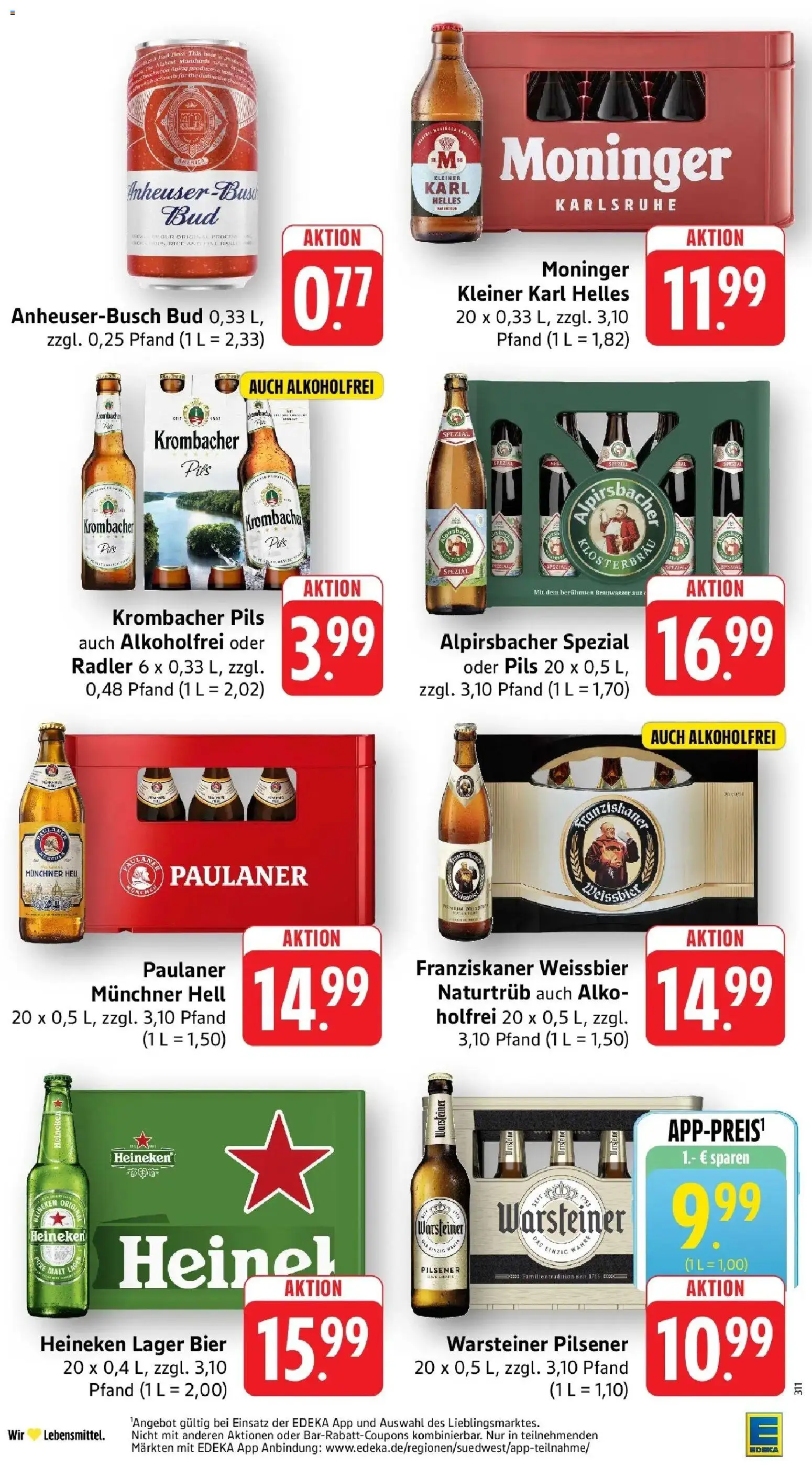 Edeka Prospekt Bruchsal - Untergrombach – gültig ab 26.10.2026 | Seite: 33 | Produkte: Franziskaner, Heineken, Radler, Krombacher