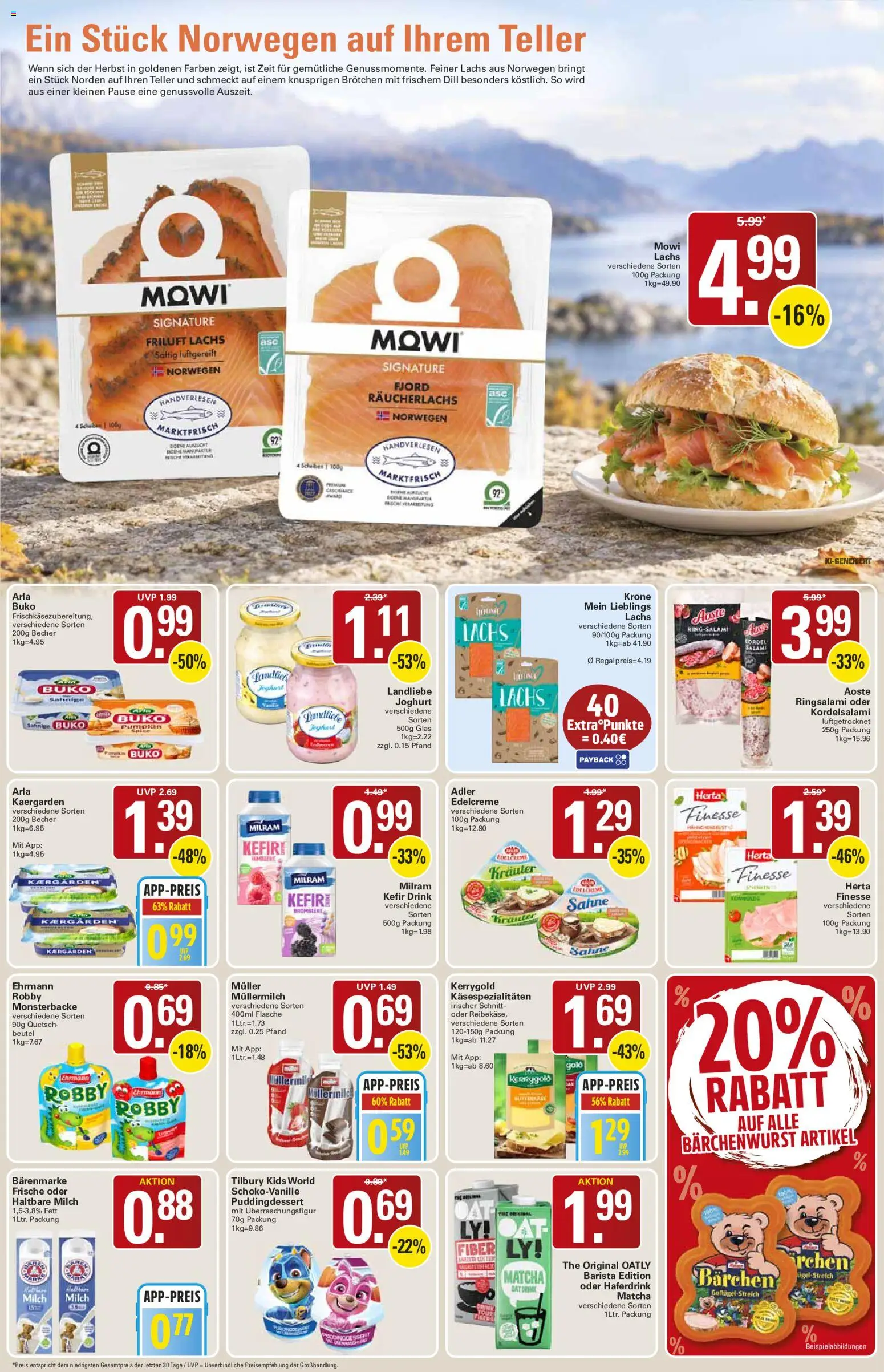 WEZ Prospekt – gültig ab 19.10.2026 | Seite: 8 | Produkte: Joghurt, Lachs, Dill, Salami