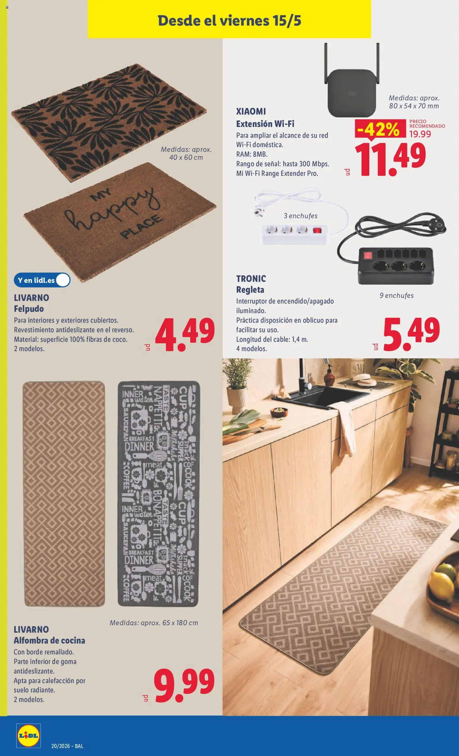 Lidl folleto de bazar │ válido desde el 11.05.2026 | Página: 34 | Productos: Cable, Cocina, Alfombra, Felpudo