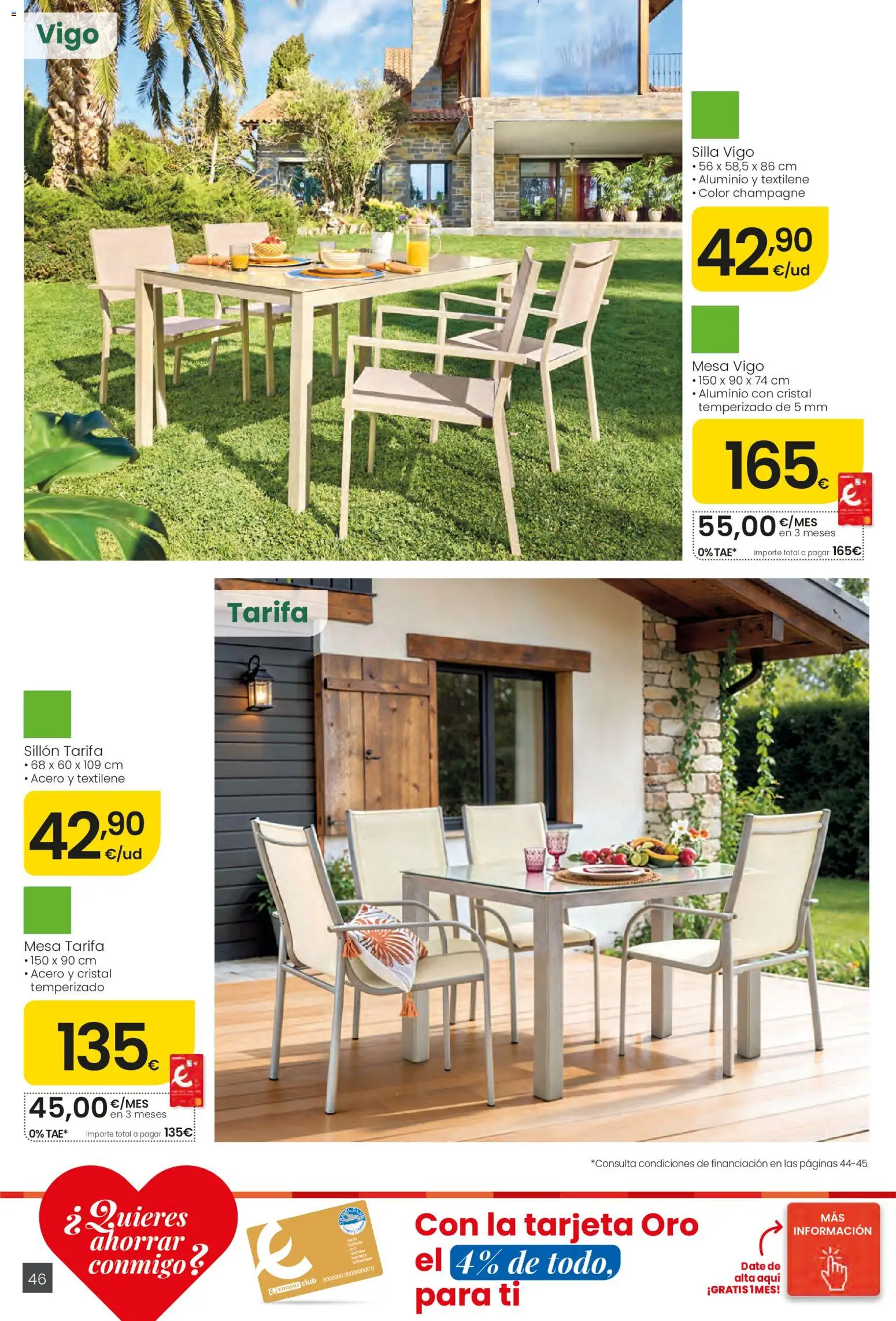 Eroski Ofertones de verano │ válido desde el 28.05.2026 | Página: 46 | Productos: Sillón, Mesa, Silla
