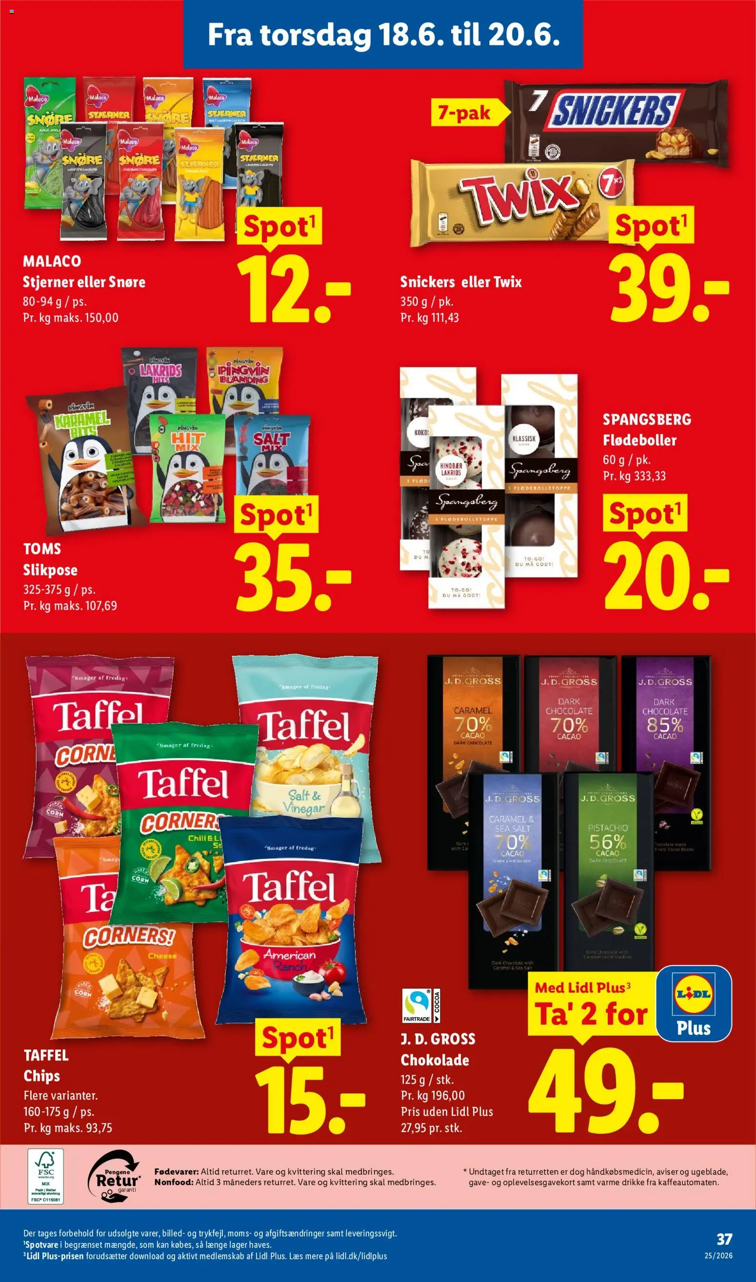 Lidl tilbudsavis – gyldig fra 18.06.2026 | Side: 5 | Produkter: Chokolade, Flødeboller, Salt, Hindbær