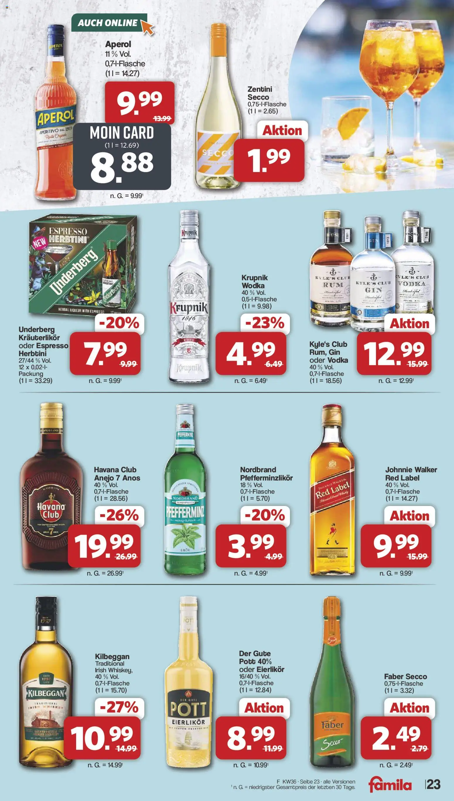 Famila Nordwest Prospekt – gültig ab 31.08.2026 | Seite: 25 | Produkte: Likör, Aperol, Vodka, Gin
