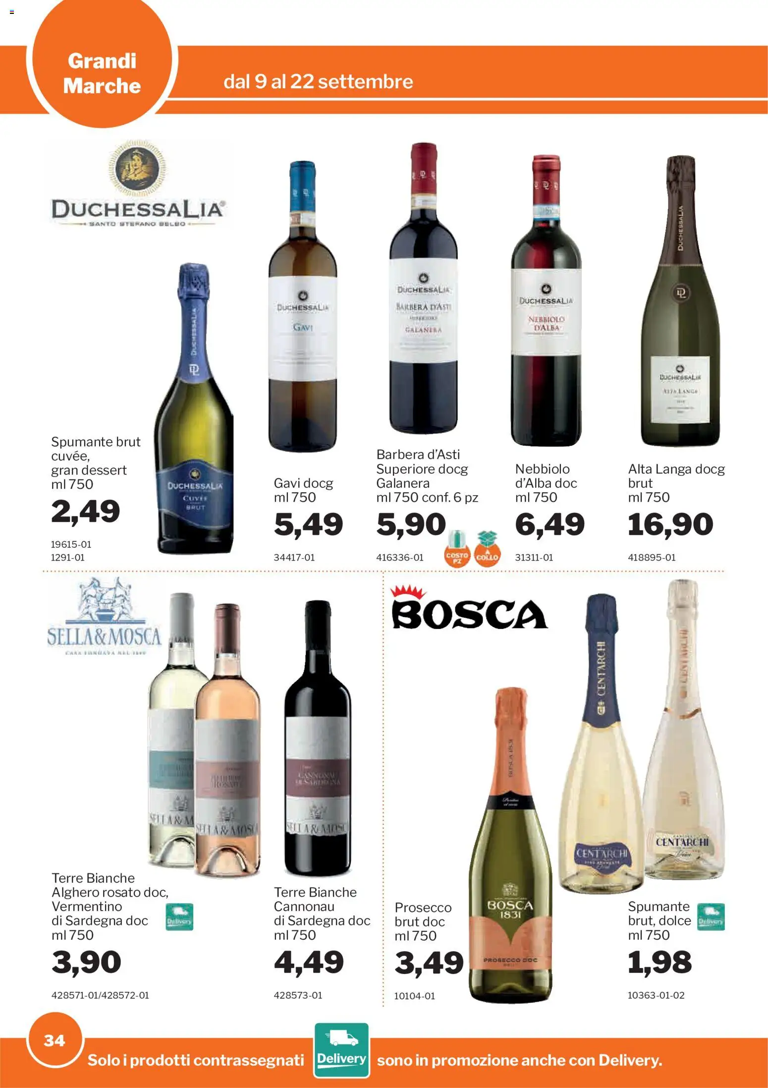 Volantino Sogegross del 09/09/2026 | Pagina: 34 | Prodotti: Prosecco, Spumante, Collo, Dessert