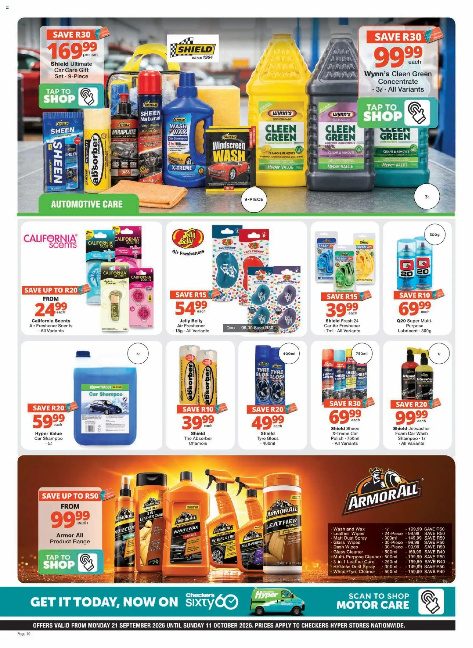 New Checkers catalogue – valid from 21/09/2026 | Page: 10 | Products: Gloss, Air freshener, Foam, Lemon