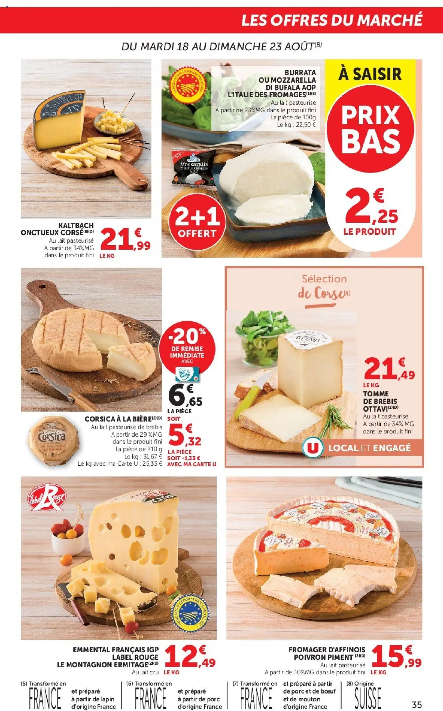 {H1} | Page: 35 | Produits: Lapin, Emmental, Burrata, Bière