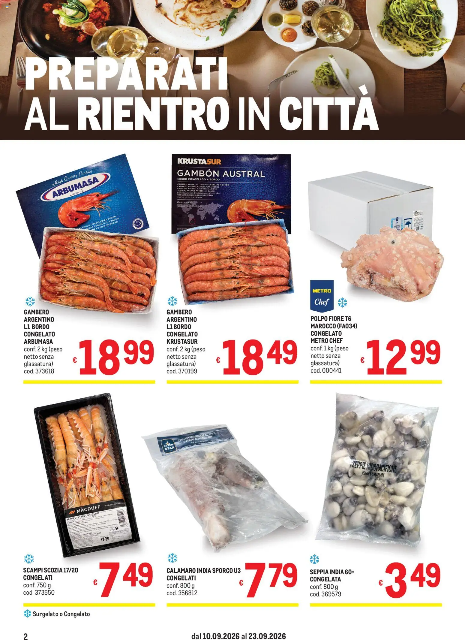 Volantino Metro del 10/09/2026 | Pagina: 2 | Prodotti: Polpo, Calamari