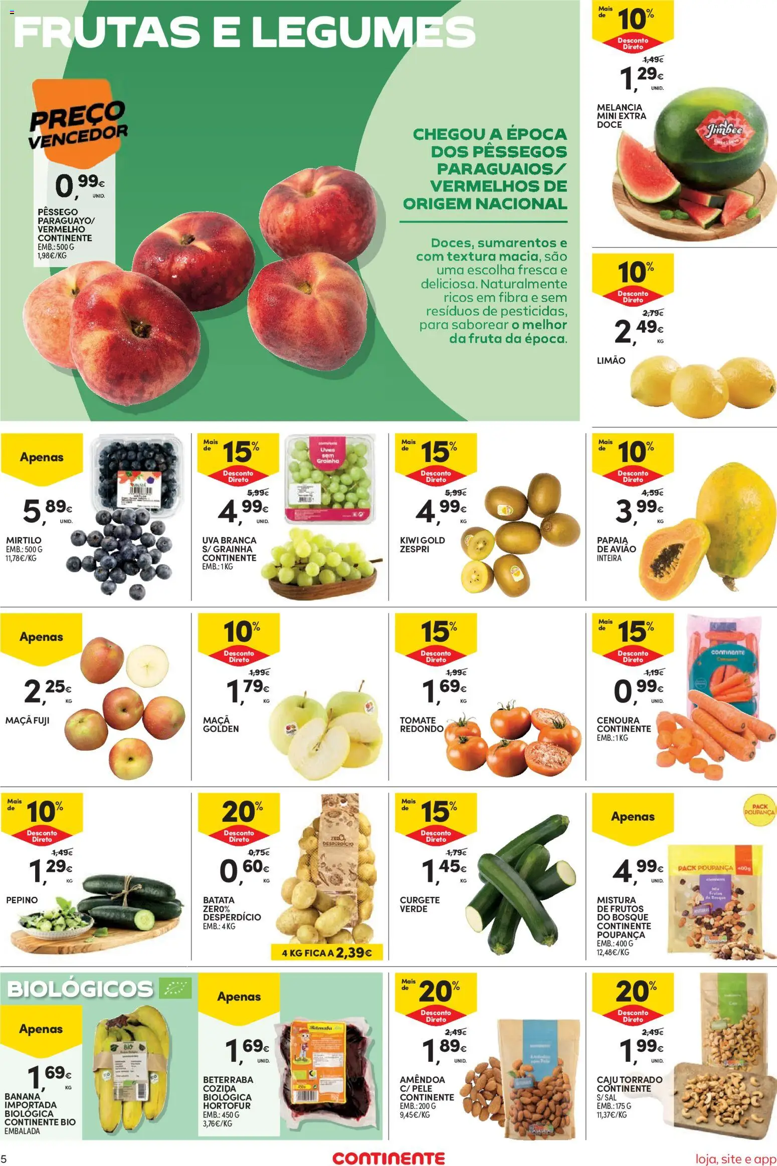 Continente Semanal Continente Bom Dia │ válido de 21/07/2026 | Página: 5 | Produtos: Batata, Maça, Tomate, Cenoura