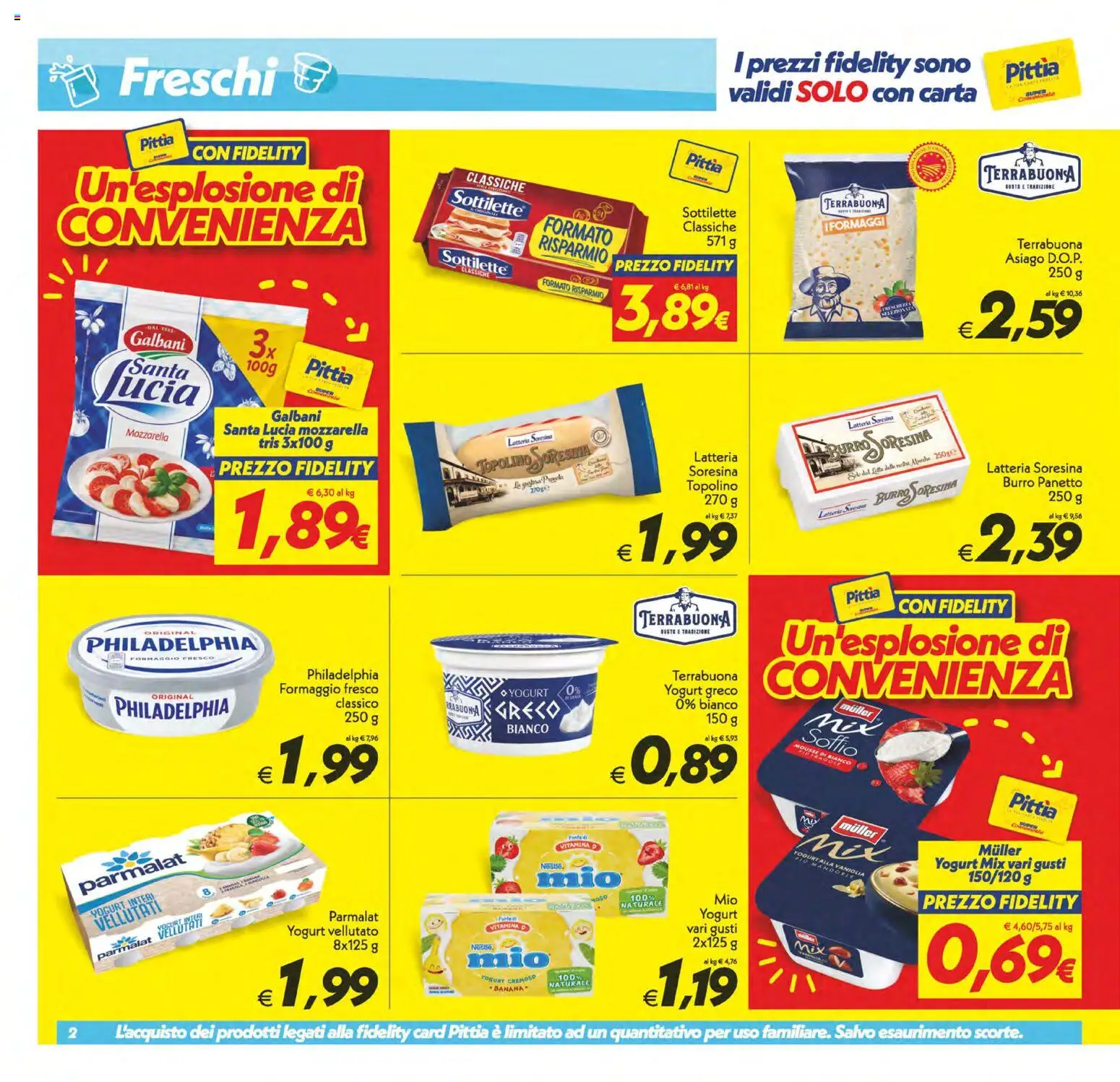 Volantino SuperConveniente del 22/09/2026 | Pagina: 2 | Prodotti: Yogurt greco, Formaggio, Burro, Mozzarella santa lucia