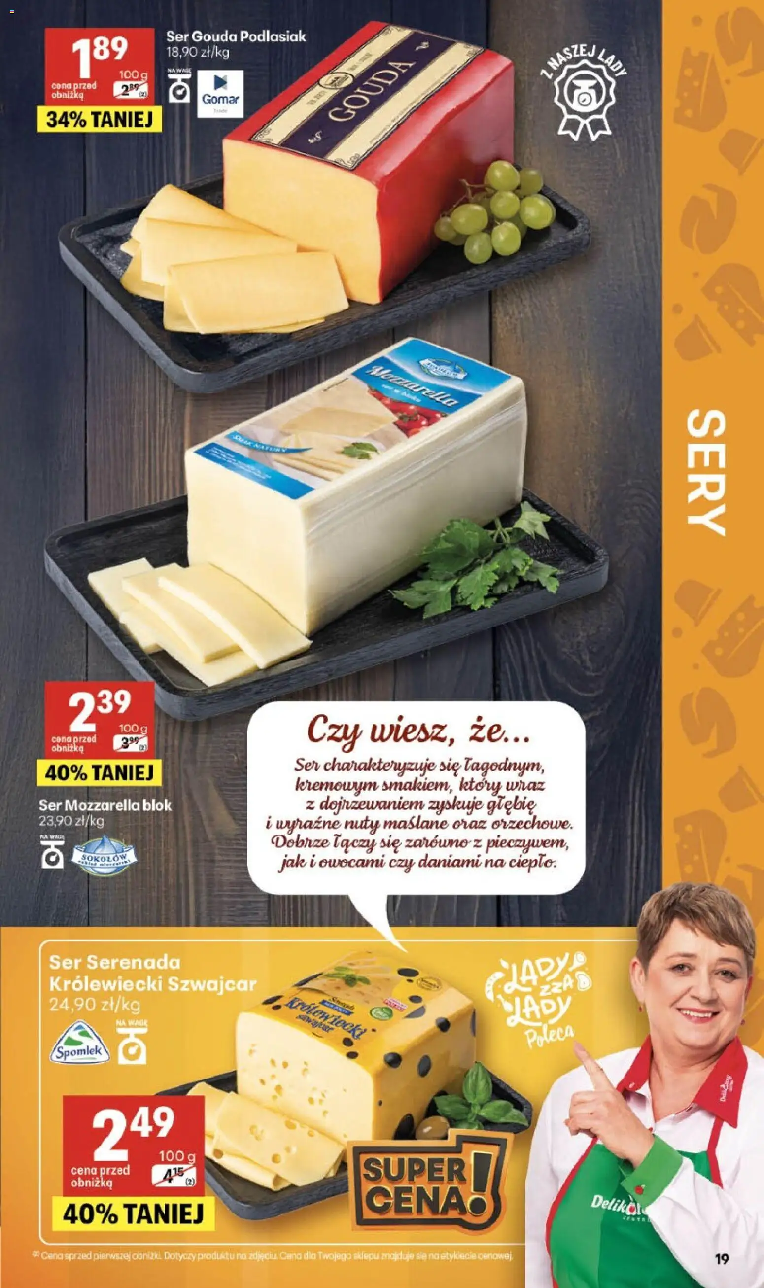 Delikatesy Centrum gazetka od 09.07.2026 | Strona: 19 | Produkty: Sery, Ser, Mozzarella, Ser gouda