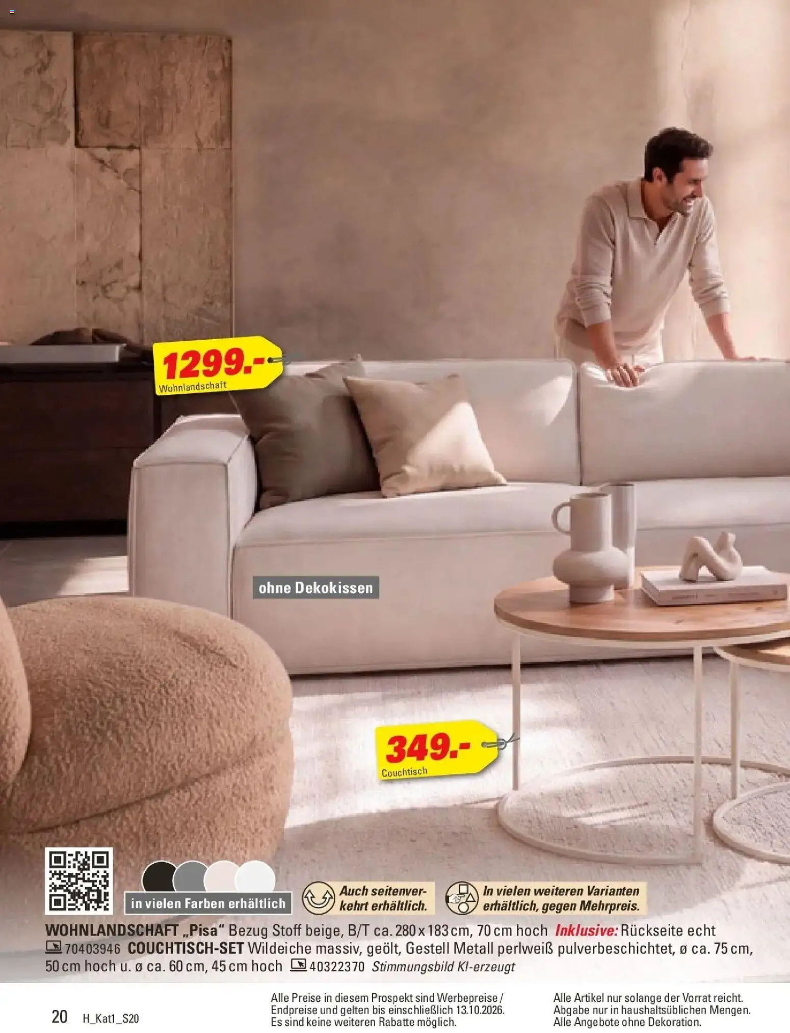 Höffner Prospekt Barsbüttel (ab 28.09.2026) zum Blättern | Seite: 20 | Produkte: Wohnlandschaft, Couchtisch