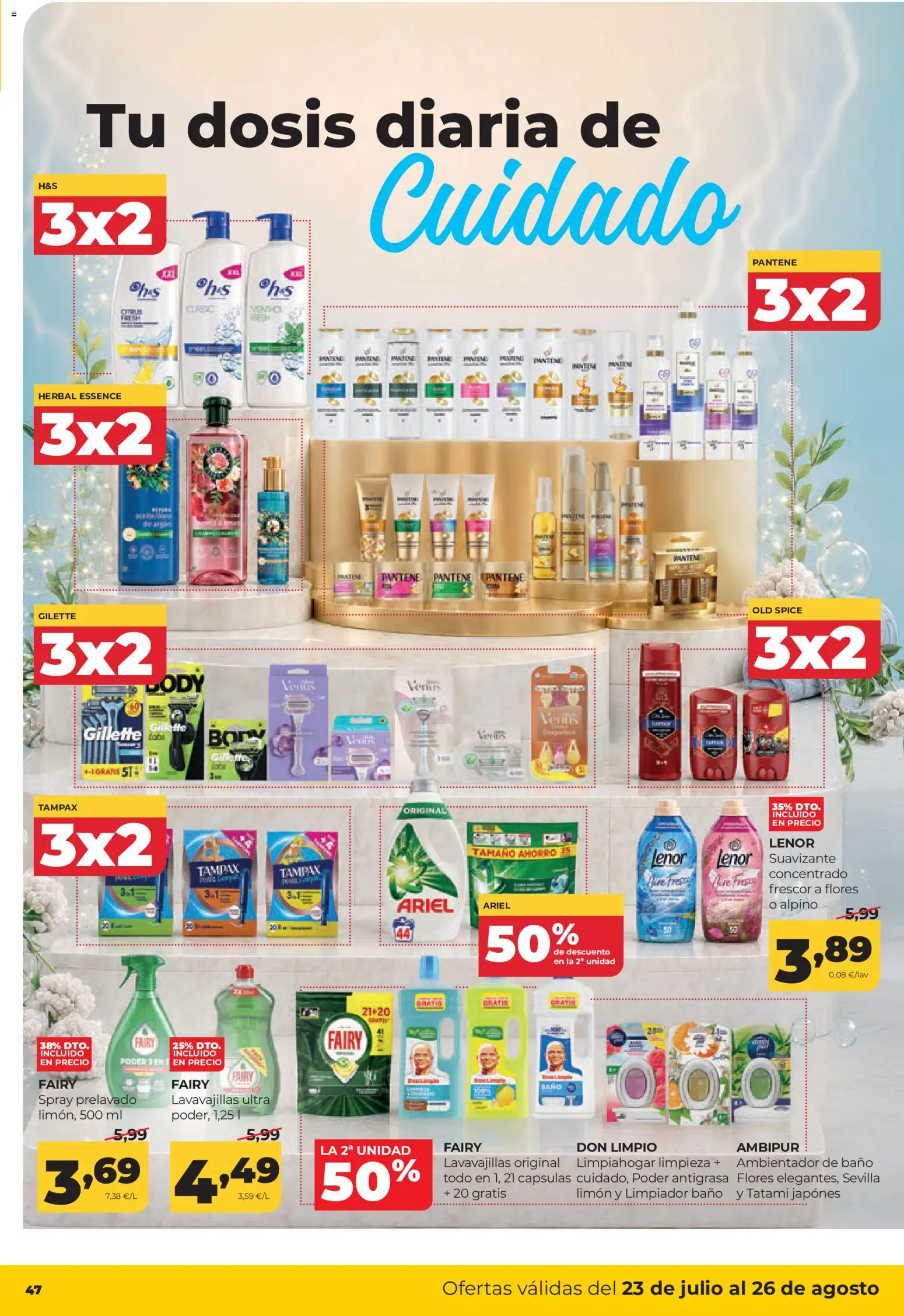Alimerka folleto Asturias │ válido desde el 23/07/2026 | Página: 47 | Productos: Suavizante, Lavavajillas, Body, Baño