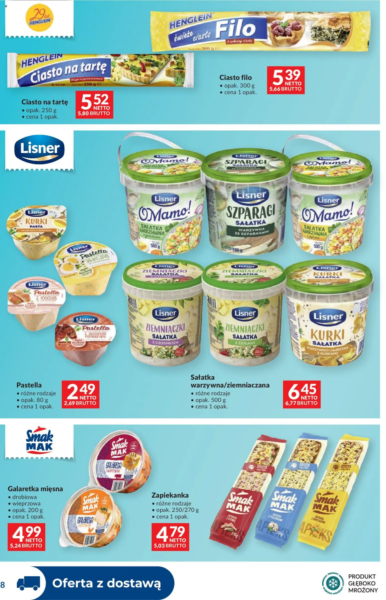Makro gazetka - Dystrybucja do sklepów od 04.08.2026 | Strona: 8 | Produkty: Ciasto filo, Zapiekanka, Ziemniaczki, Sałatka