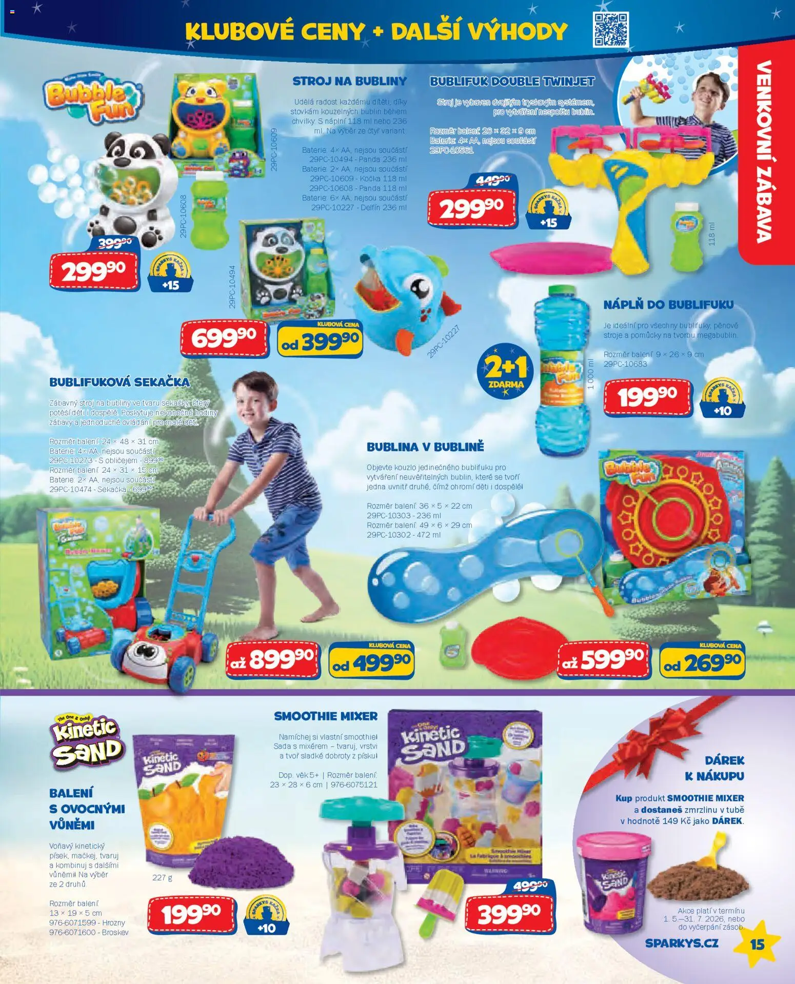 Sparkys katalog Léto 2026 od 01.05.2026 | Strana: 15 | Produkty: Smoothie mixer, Mixér, Sekačka, Bublifuk