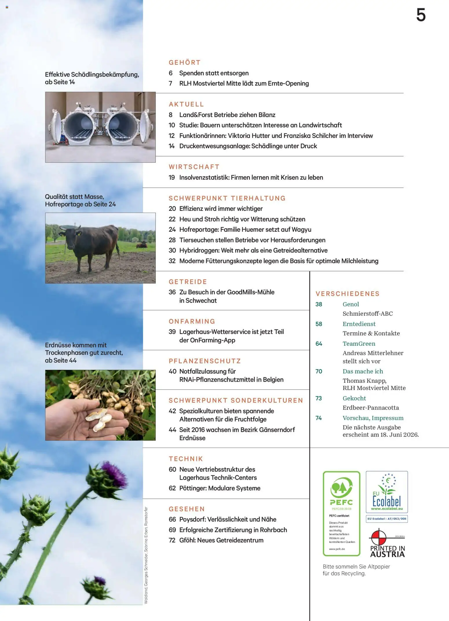Lagerhaus Unser Land Juni 2026 gültig ab 01.06.2026 | Seite: 5 | Produkte: Getreide, Папионка