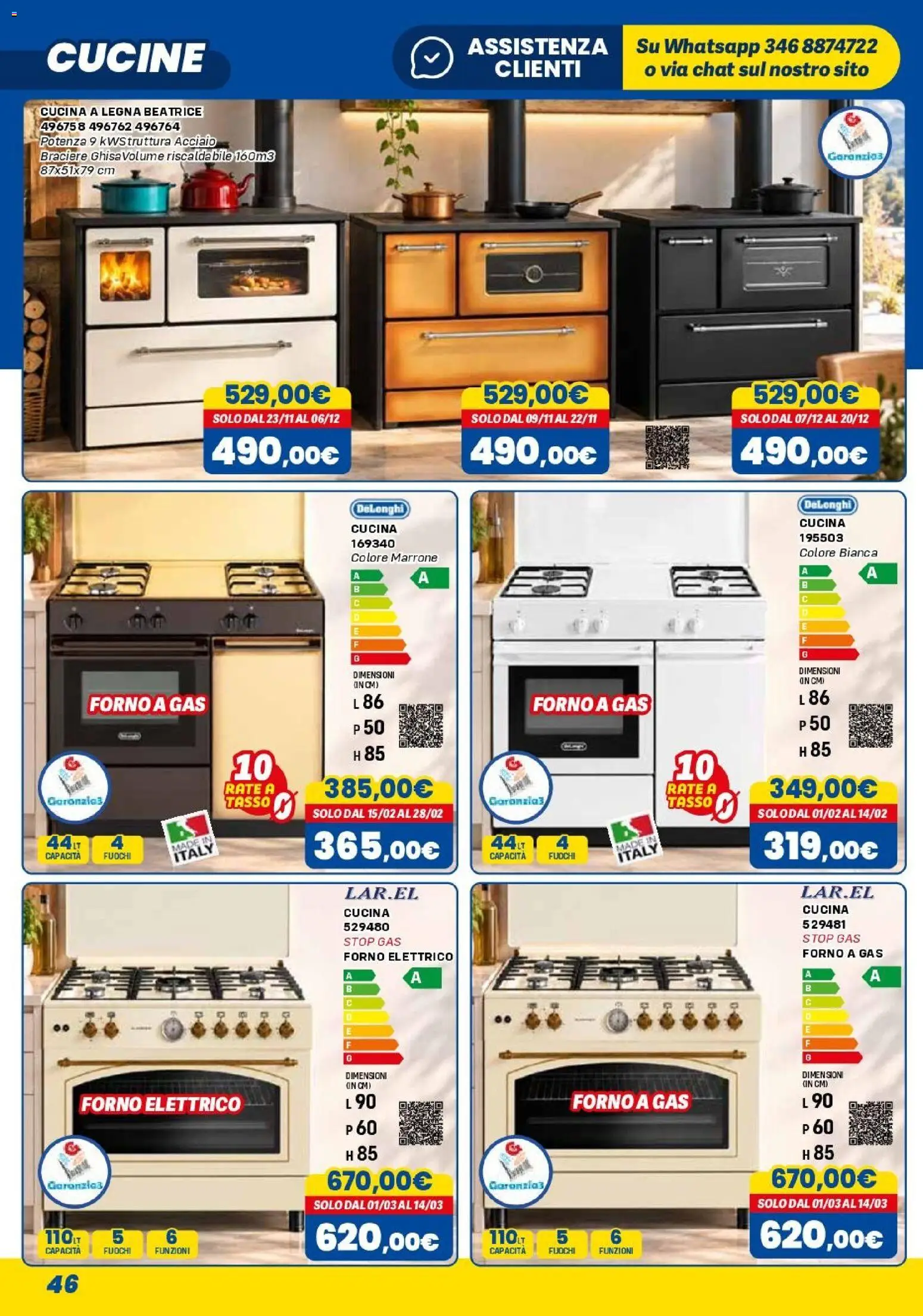 Volantino Orizzonte del 01/11/2026 | Pagina: 46 | Prodotti: Cucine, Forno, Forno elettrico